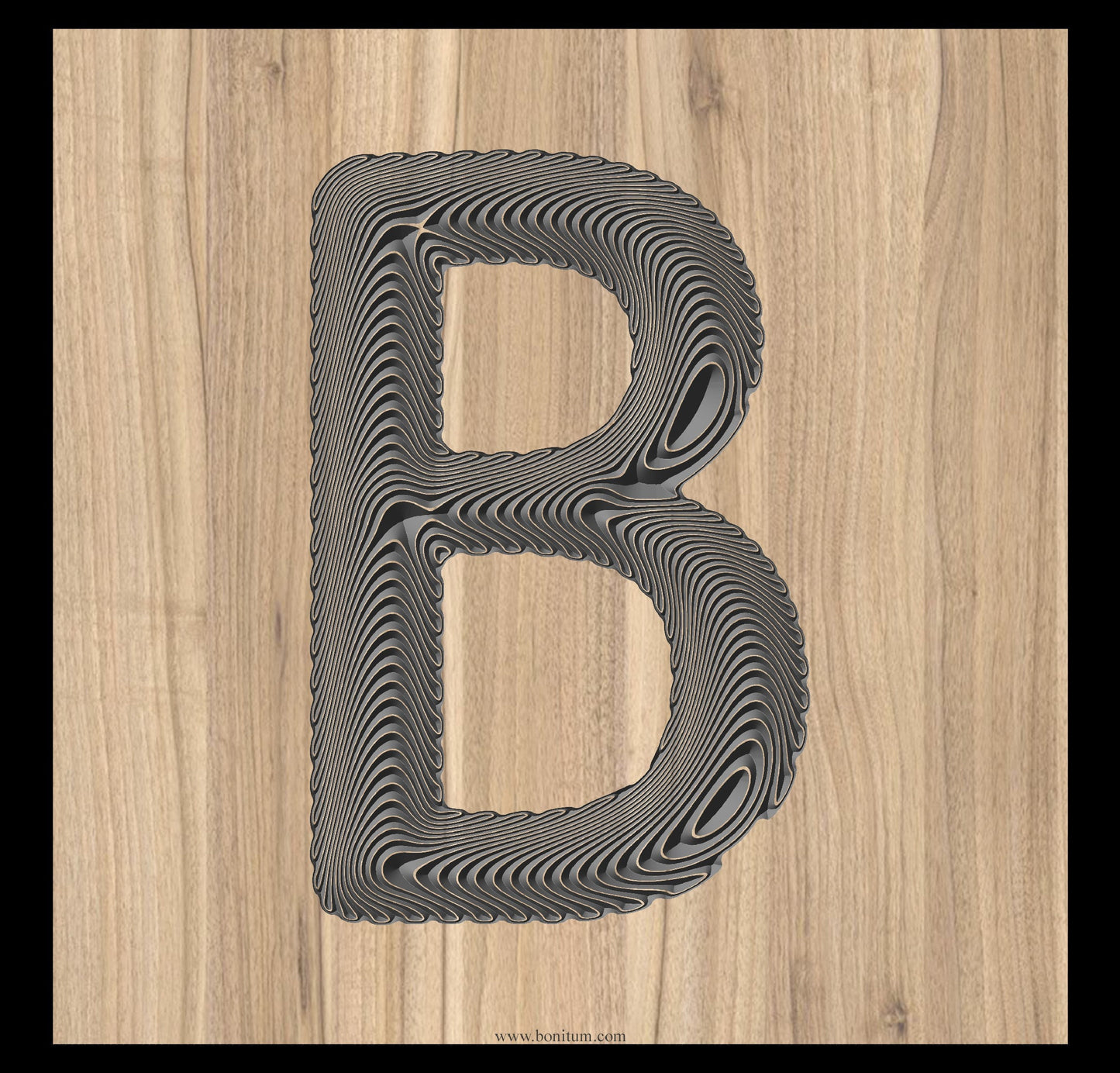 Set of 3D floating wave effect letters A-Z - Bonitum CNC Model Studio