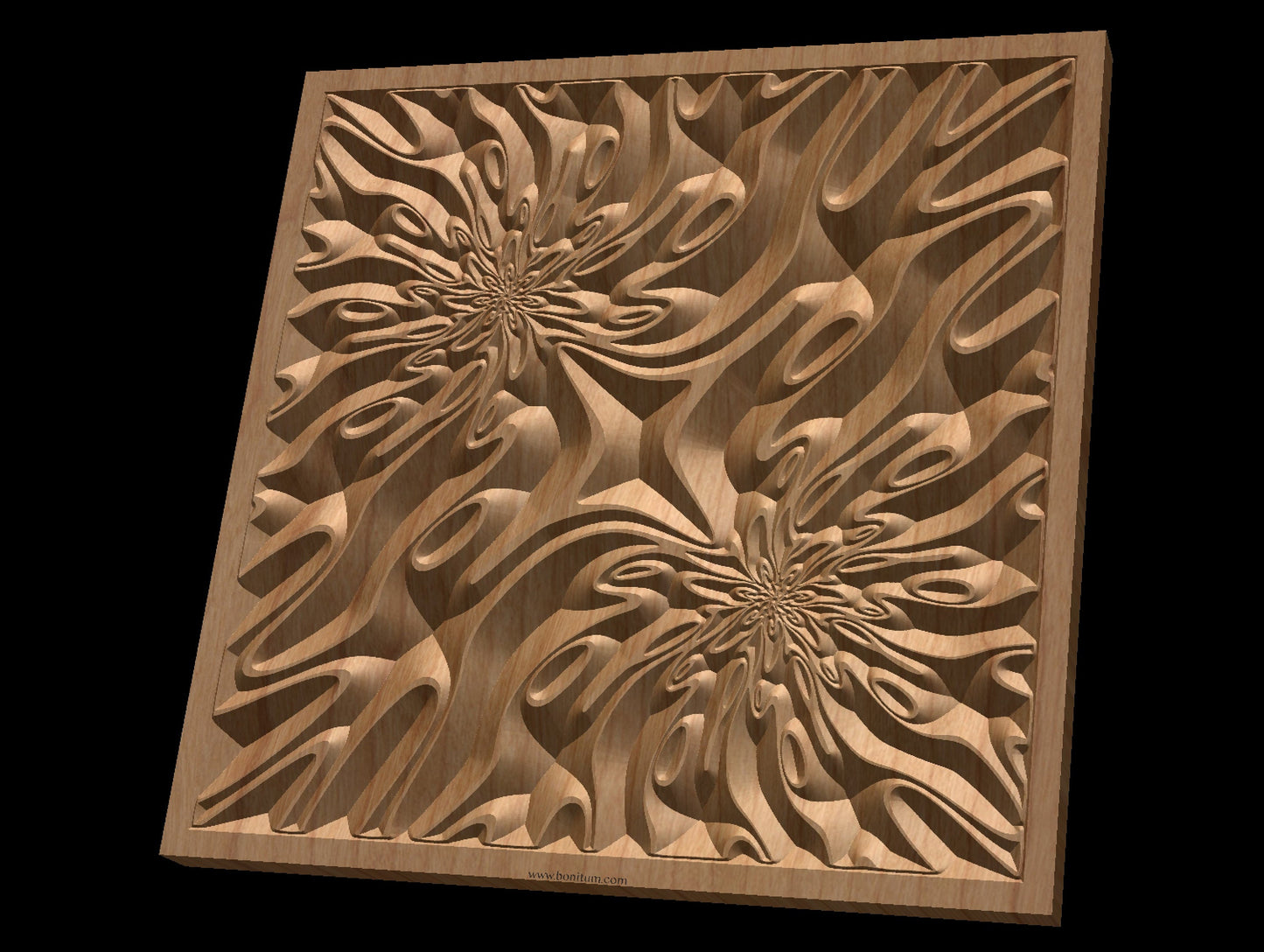 TMGW1 Wavy pattern Vector file for V- bit carving with software Vectric Aspire, Cut3D, ArtCAM - Bonitum CNC Model Studio