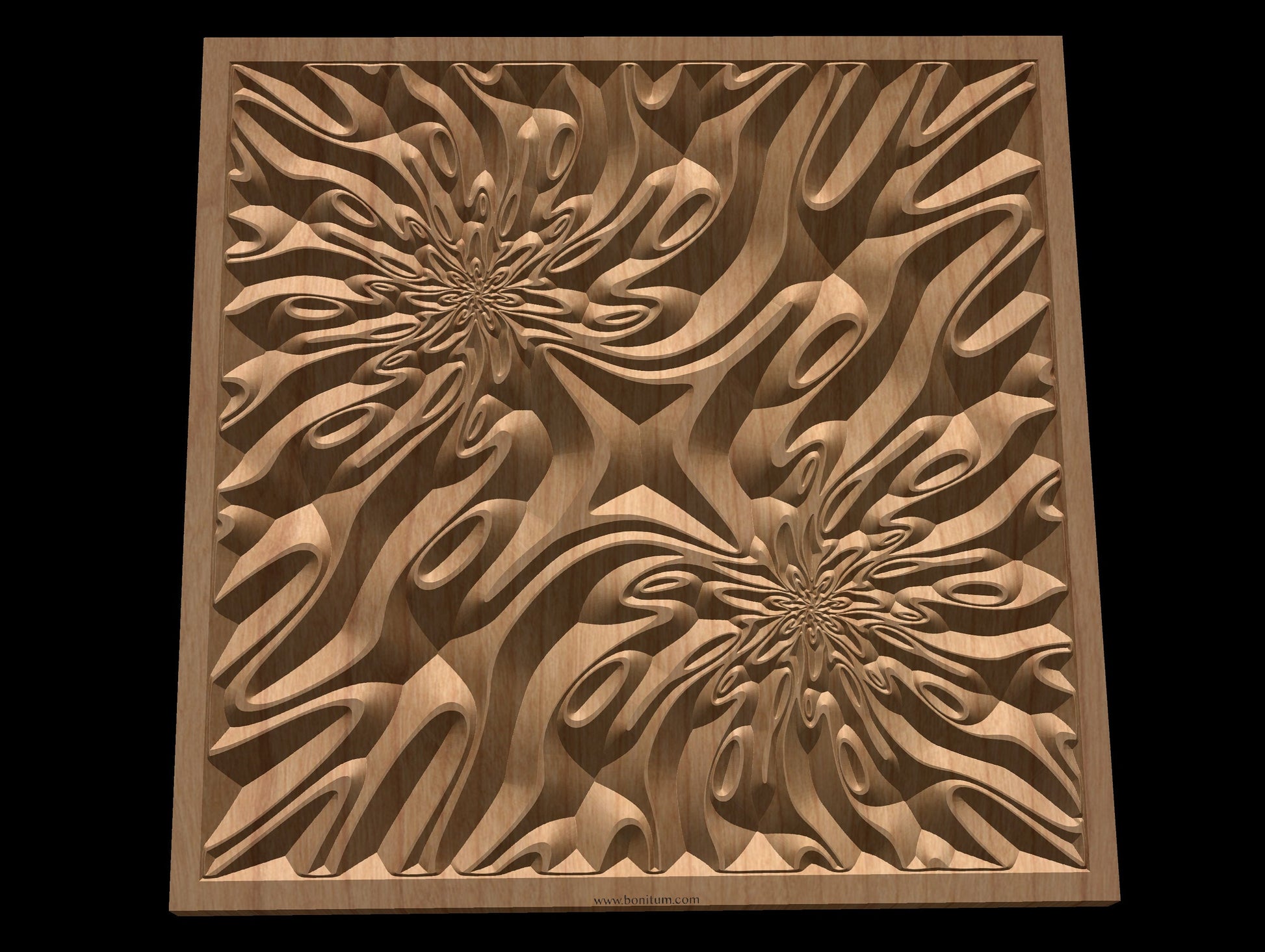 TMGW1 Wavy pattern Vector file for V- bit carving with software Vectric Aspire, Cut3D, ArtCAM - Bonitum CNC Model Studio