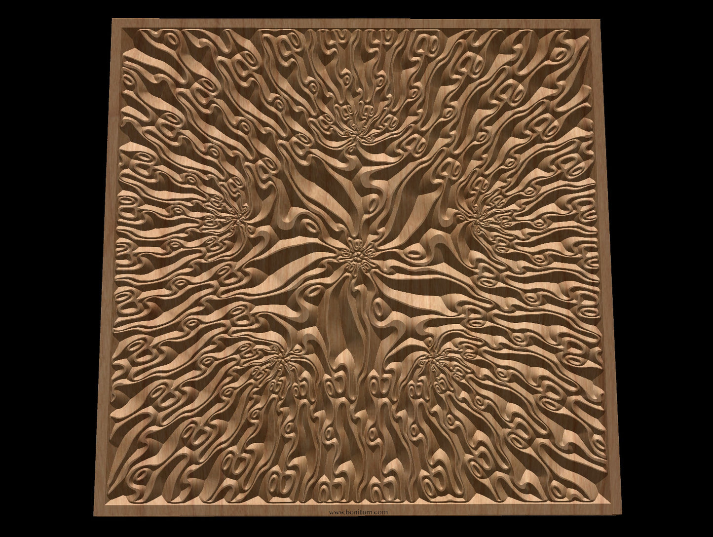 TMGW18 Wavy pattern Vector file for V- bit carving with software Vectric Aspire, Cut3D, ArtCAM - Bonitum CNC Model Studio