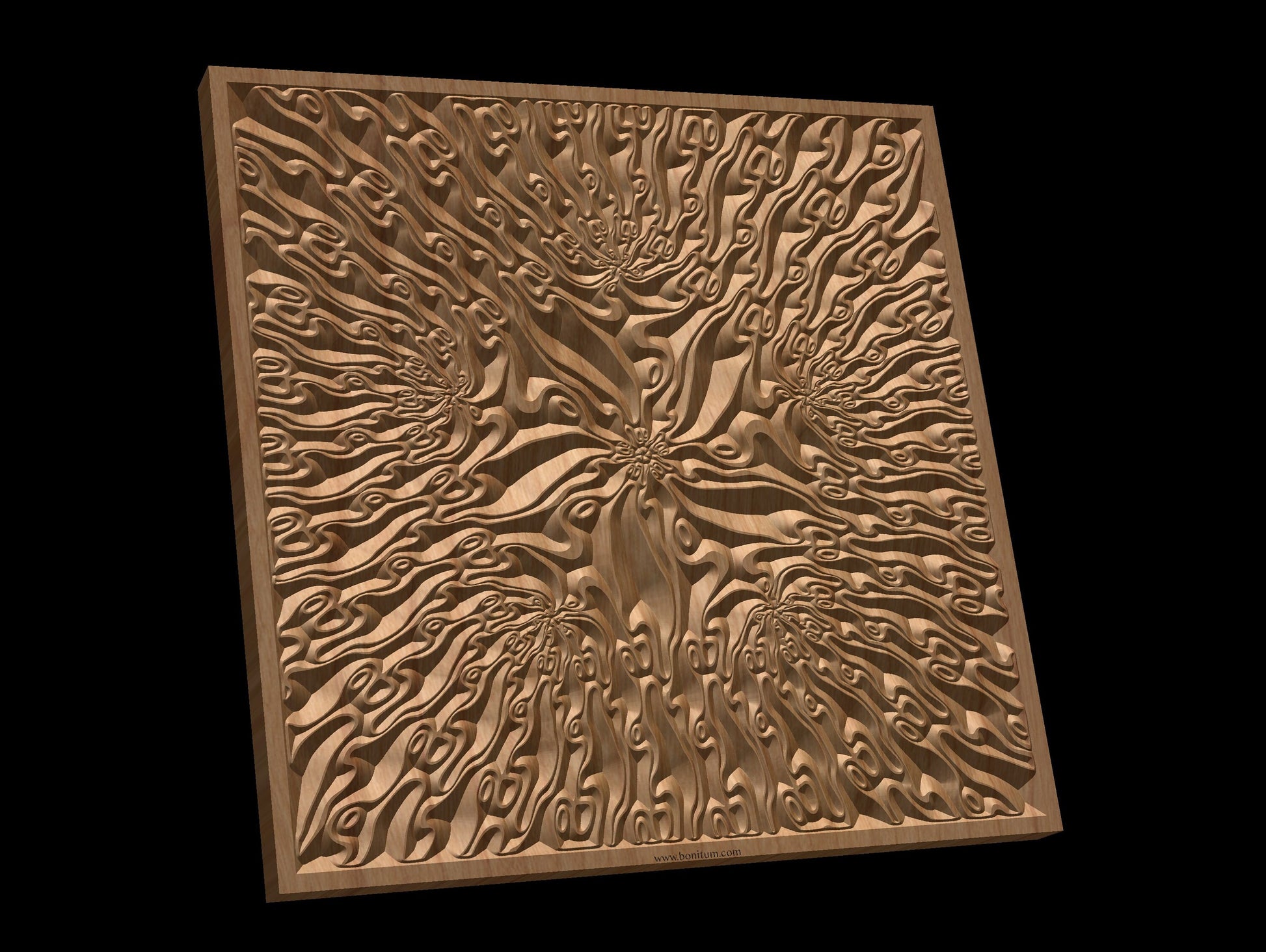 TMGW18 Wavy pattern Vector file for V- bit carving with software Vectric Aspire, Cut3D, ArtCAM - Bonitum CNC Model Studio