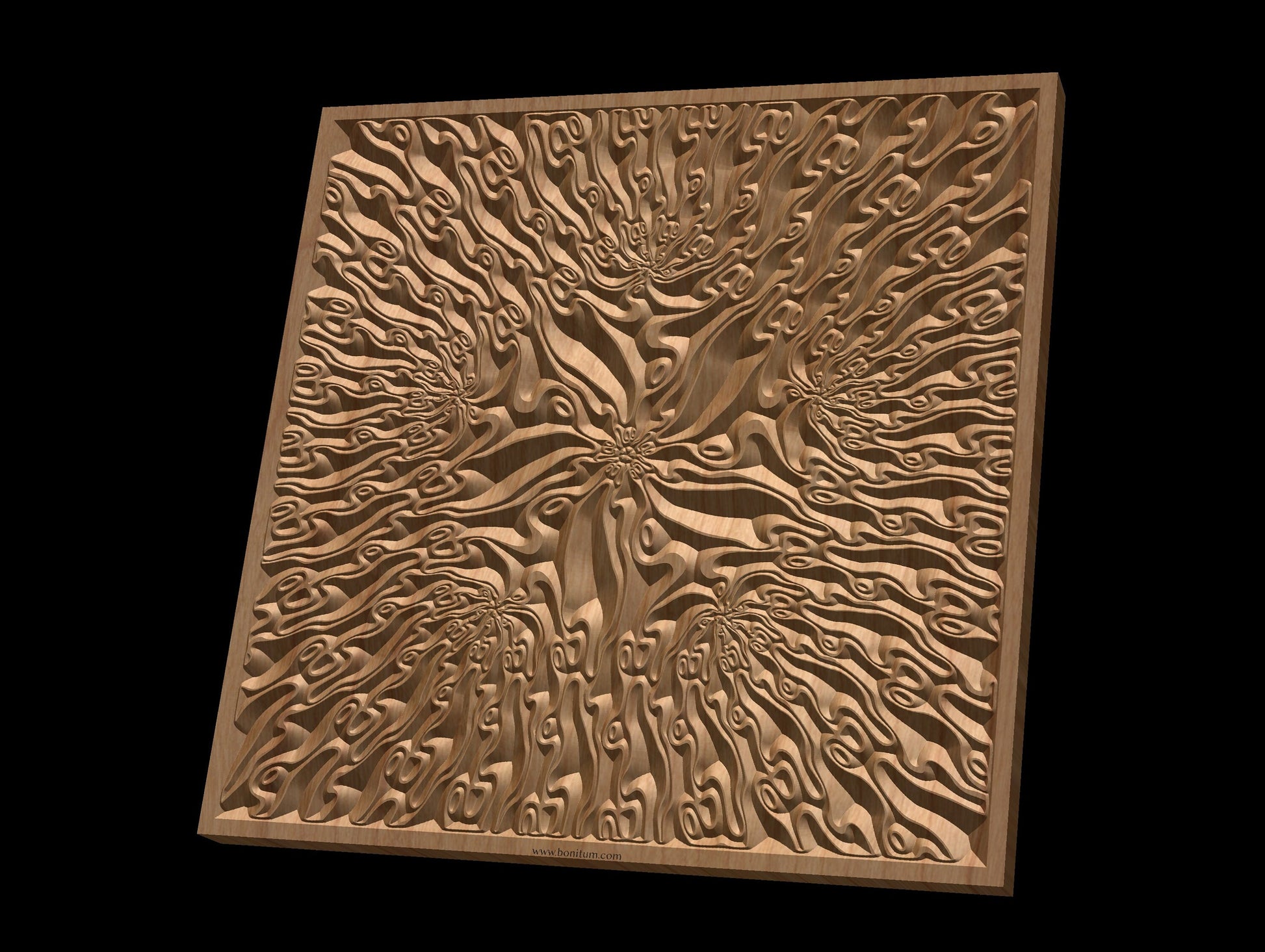 TMGW18 Wavy pattern Vector file for V- bit carving with software Vectric Aspire, Cut3D, ArtCAM - Bonitum CNC Model Studio