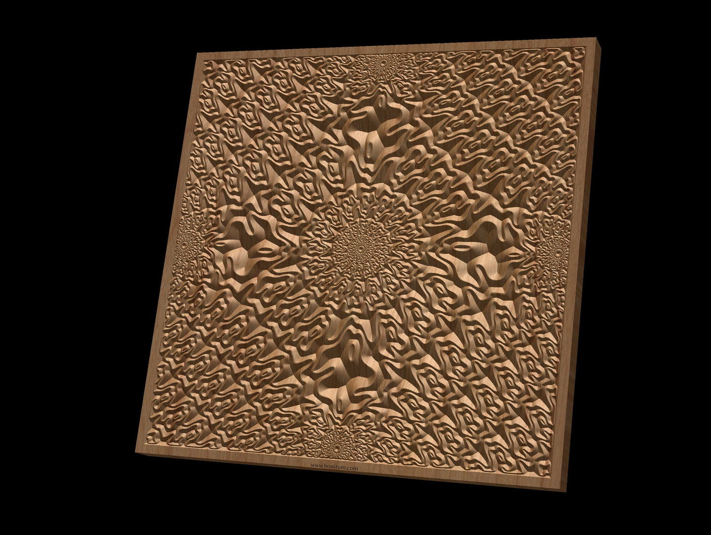 TMGW61 Wavy pattern Vector file for V- bit carving with software Vectric Aspire, Cut3D, ArtCAM - Bonitum CNC Model Studio