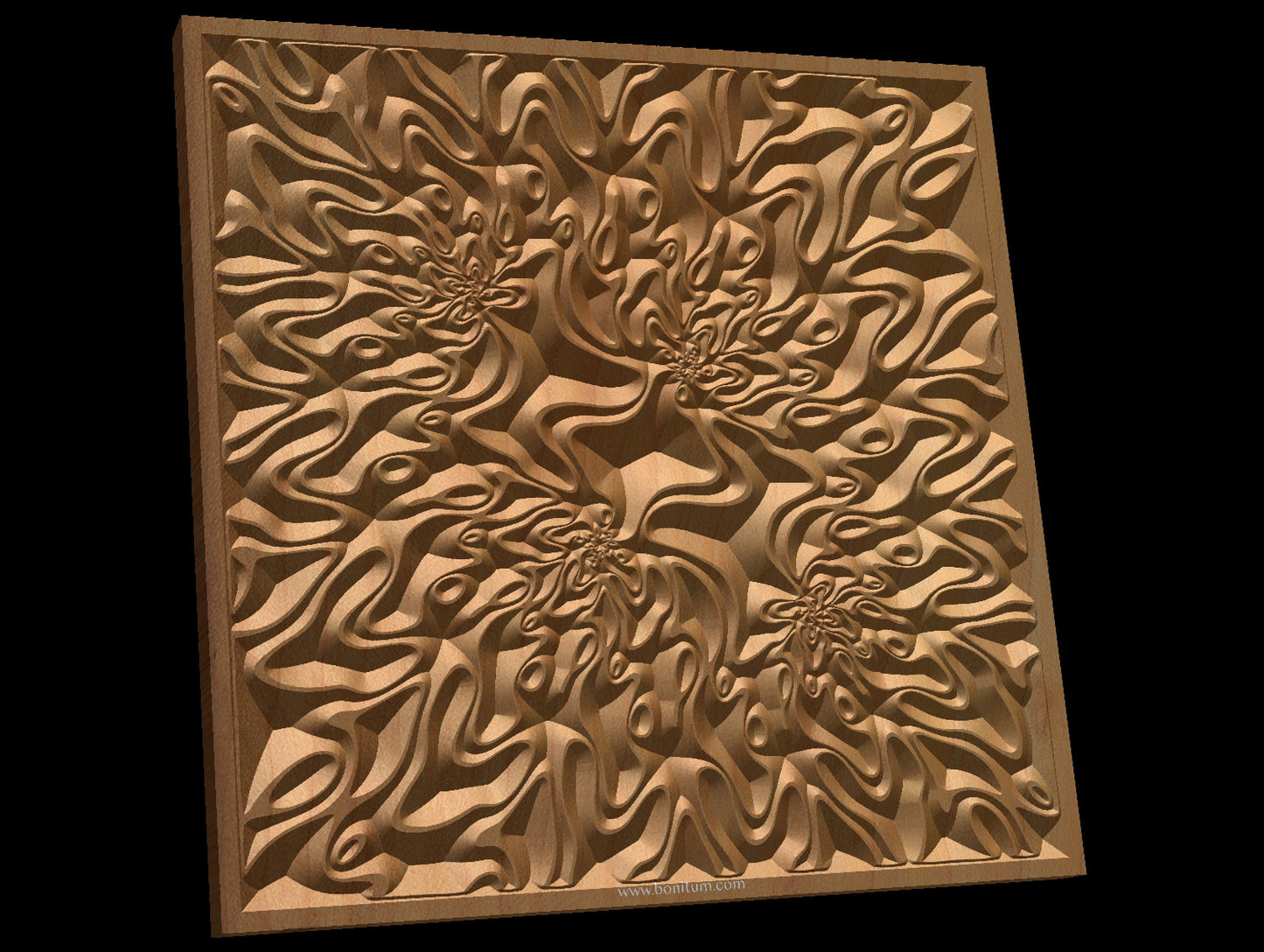 TMGW9 Wavy pattern Vector file for V- bit carving with software Vectric Aspire, Cut3D, ArtCAM - Bonitum CNC Model Studio