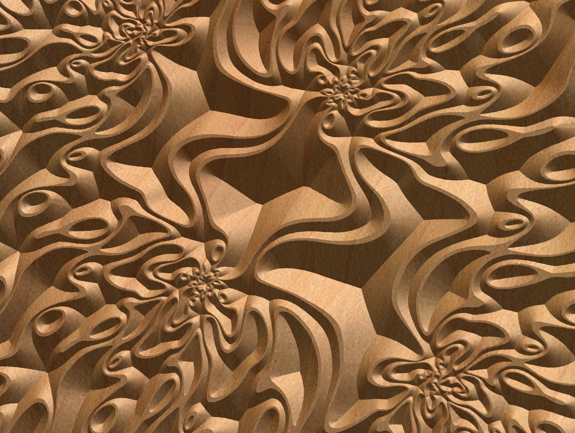 TMGW9 Wavy pattern Vector file for V- bit carving with software Vectric Aspire, Cut3D, ArtCAM - Bonitum CNC Model Studio