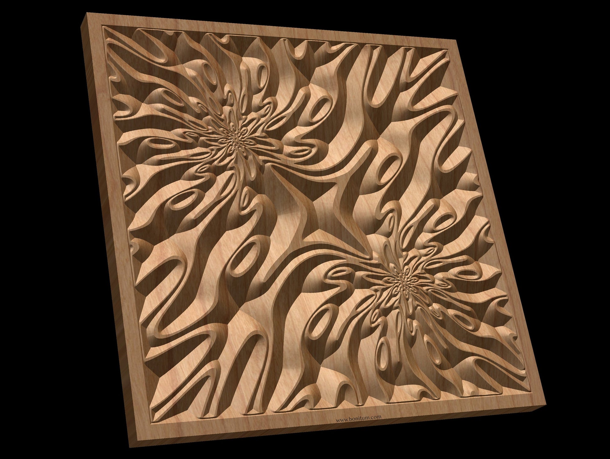 TMGW1 Wavy pattern Vector file for V- bit carving with software Vectric Aspire, Cut3D, ArtCAM - Bonitum CNC Model Studio