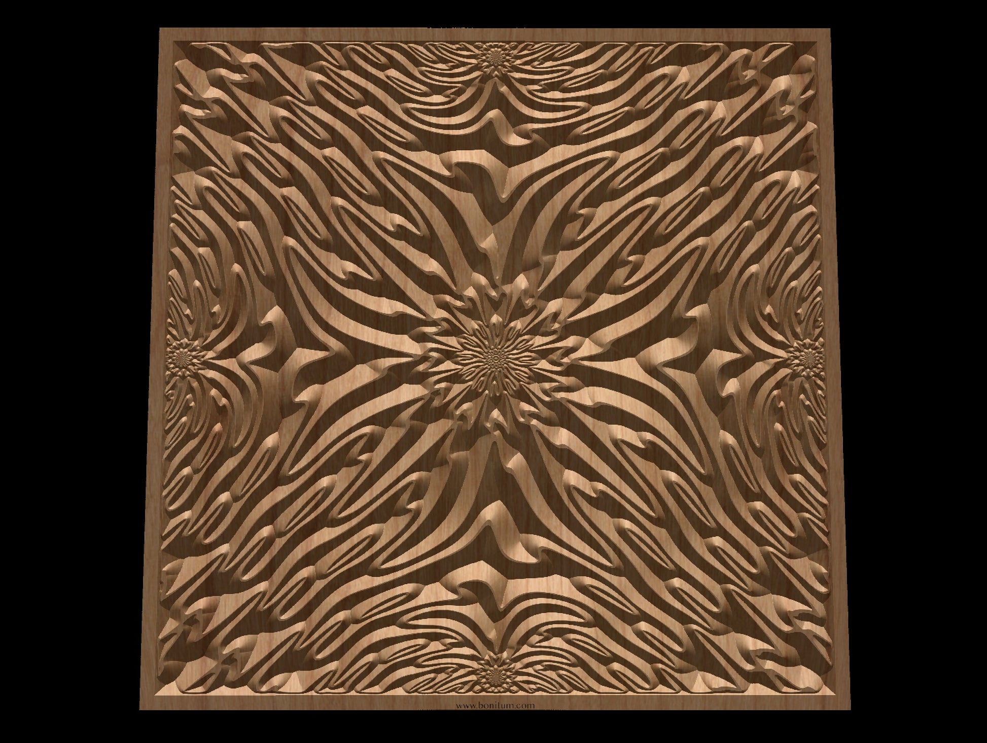 TMGW56 Wavy pattern Vector file for V- bit carving with software Vectric Aspire, Cut3D, ArtCAM - Bonitum CNC Model Studio