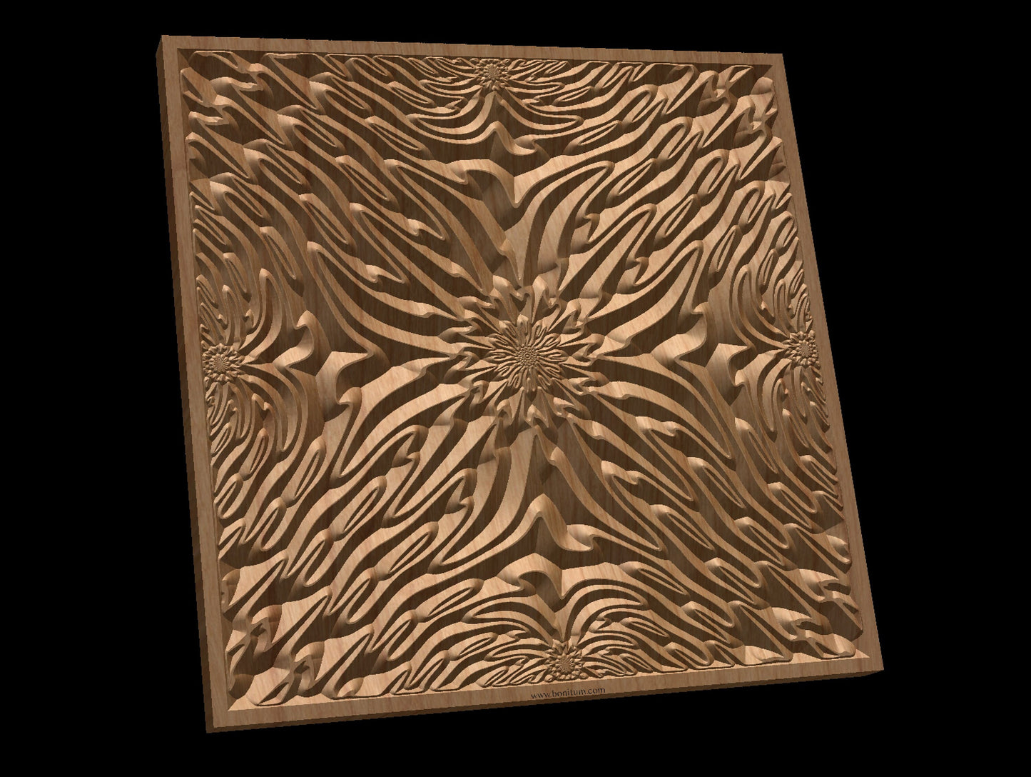 TMGW56 Wavy pattern Vector file for V- bit carving with software Vectric Aspire, Cut3D, ArtCAM - Bonitum CNC Model Studio