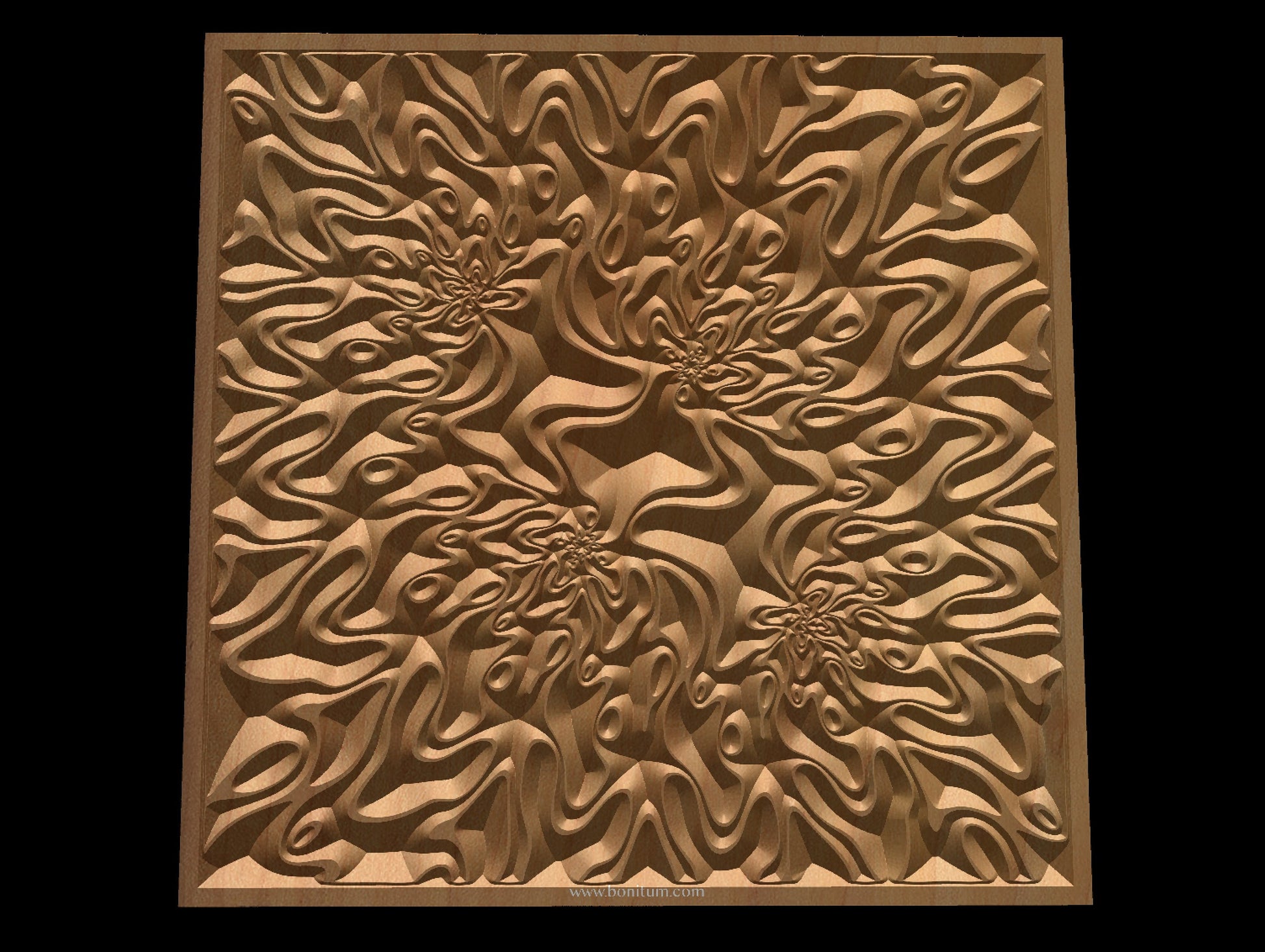 TMGW9 Wavy pattern Vector file for V- bit carving with software Vectric Aspire, Cut3D, ArtCAM - Bonitum CNC Model Studio