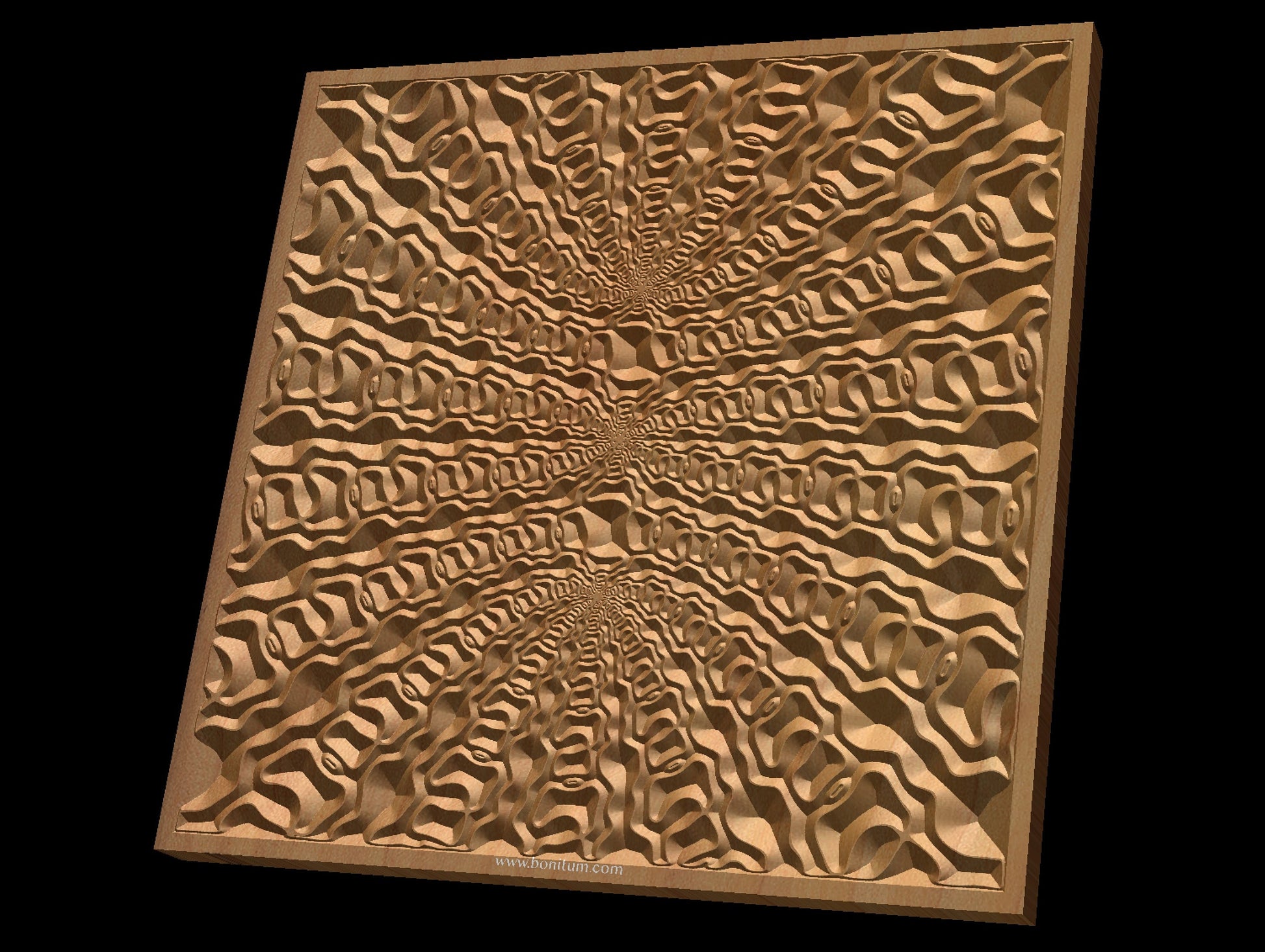 TMGW41 Wavy pattern Vector file for V- bit carving with software Vectric Aspire, Cut3D, ArtCAM - Bonitum CNC Model Studio