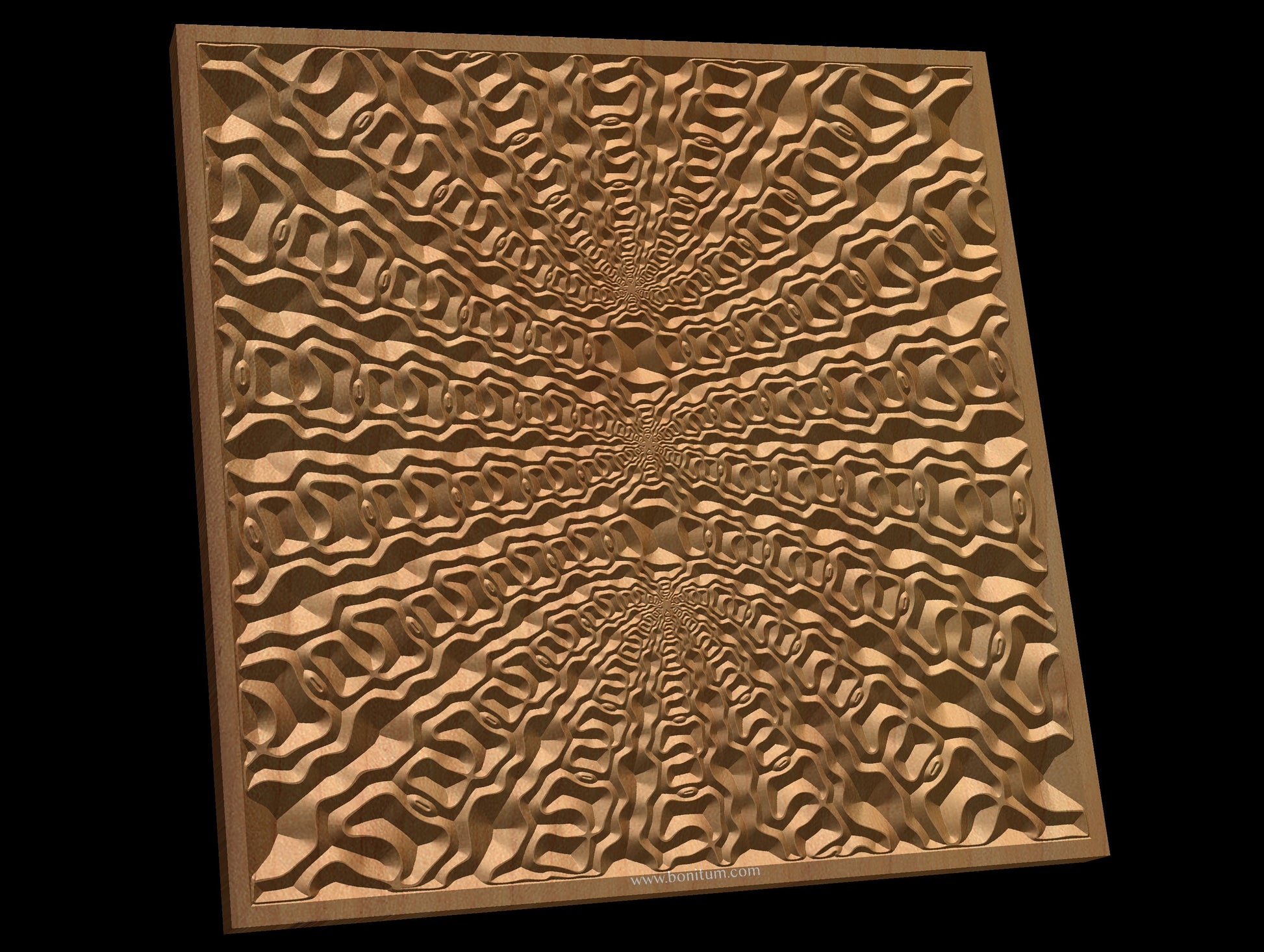 TMGW41 Wavy pattern Vector file for V- bit carving with software Vectric Aspire, Cut3D, ArtCAM - Bonitum CNC Model Studio