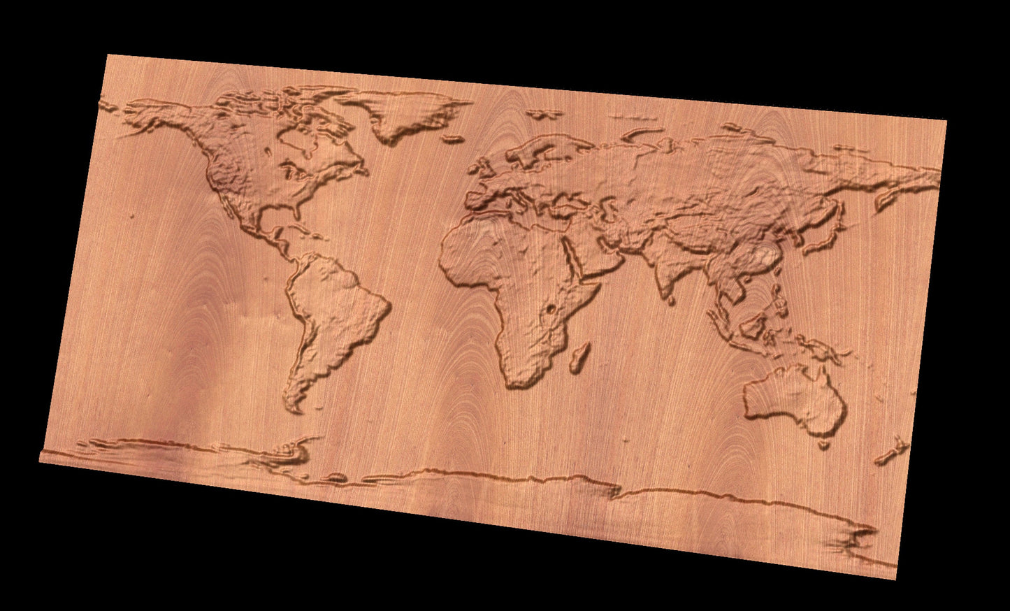 World Map 3D STL relief CNC cutting file - Bonitum CNC Model Studio