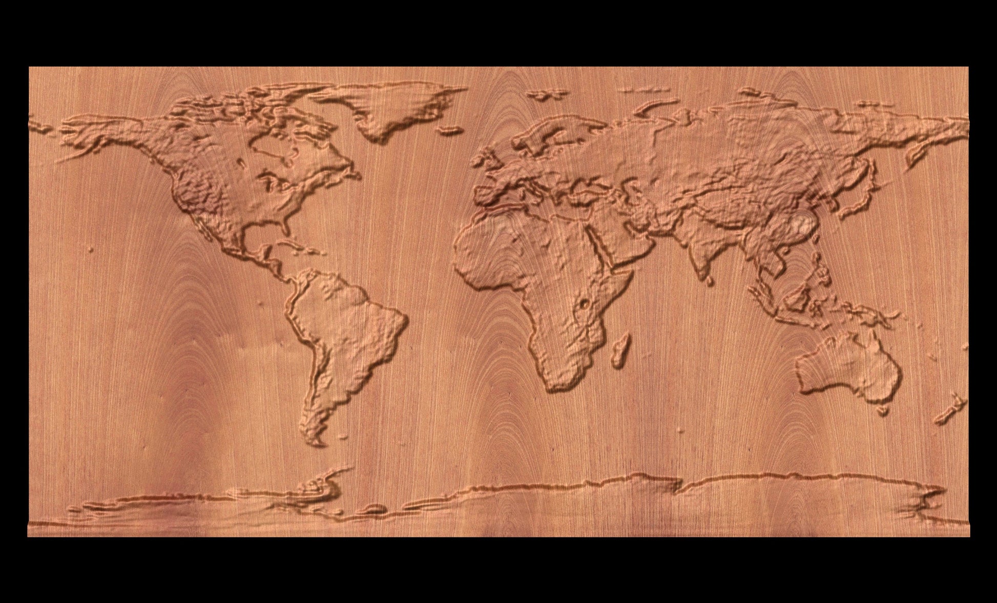 World Map 3D STL relief CNC cutting file - Bonitum CNC Model Studio