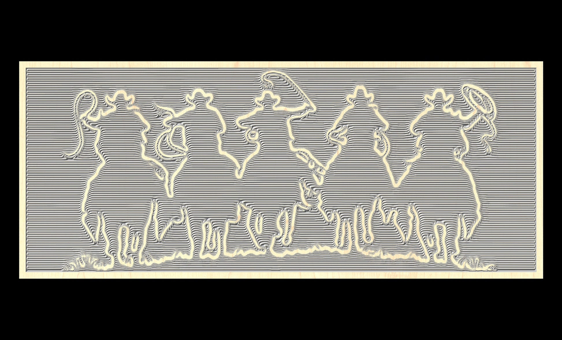 The Vector file for V- bit carving "Cowboys" - Bonitum CNC Model Studio