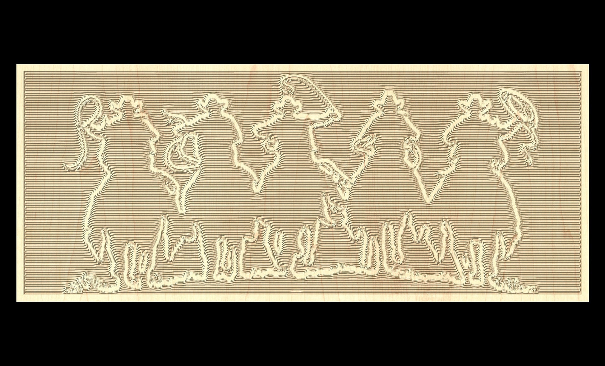 The Vector file for V- bit carving "Cowboys" - Bonitum CNC Model Studio