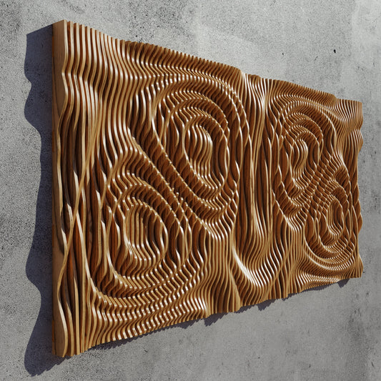 Parametric Wall Art WaveWall2 CNC cutting file 48"x48" - Bonitum CNC Model Studio