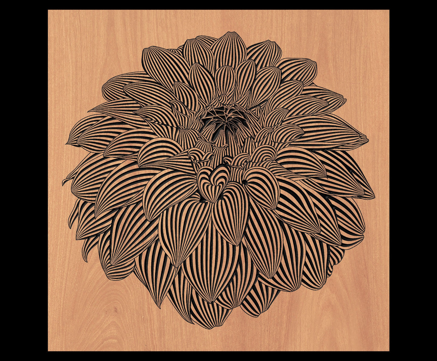 The Vector file for V- bit carving "Dahlia" - Bonitum CNC Model Studio