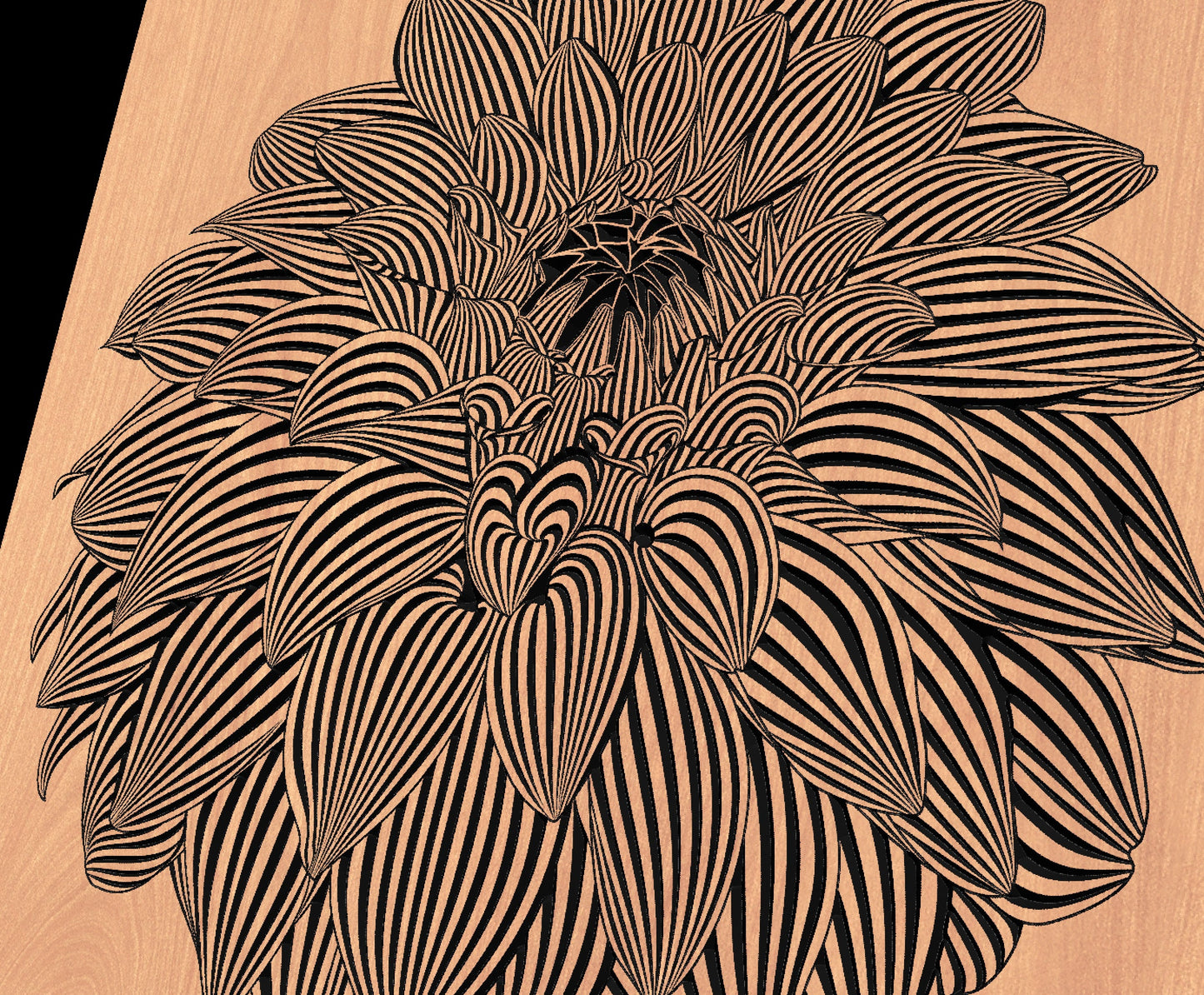 The Vector file for V- bit carving "Dahlia" - Bonitum CNC Model Studio