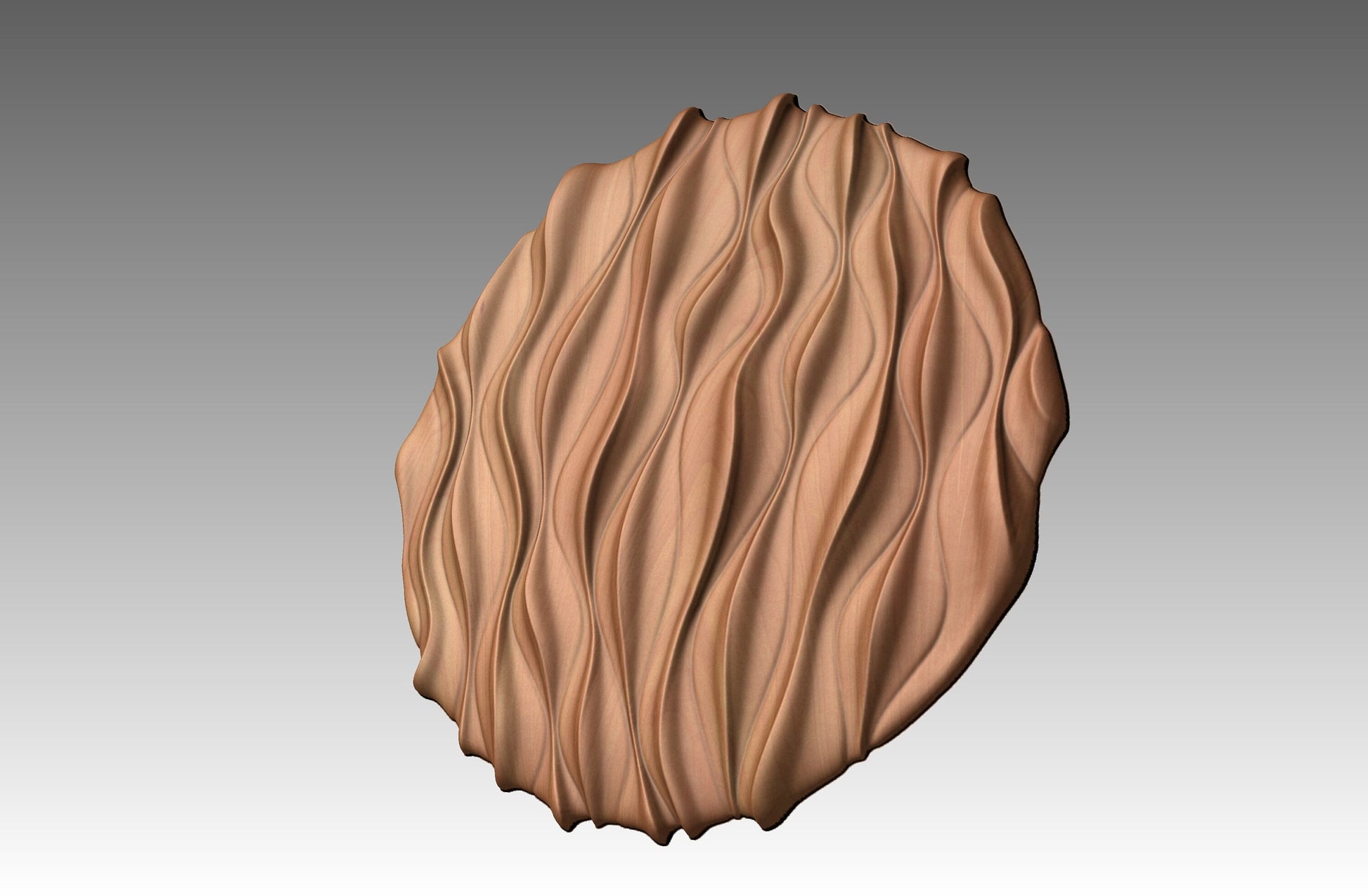 Wavy surface sculpture CNC 3D model TRS1 cookie - Bonitum CNC Model Studio