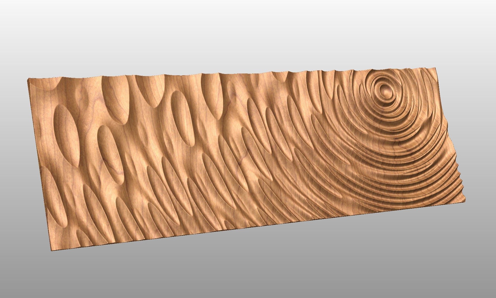 TTWave2 Wavy pattern 3D model for CNC machining with software Vectric Aspire, Cut3D, ArtCAM - Bonitum CNC Model Studio