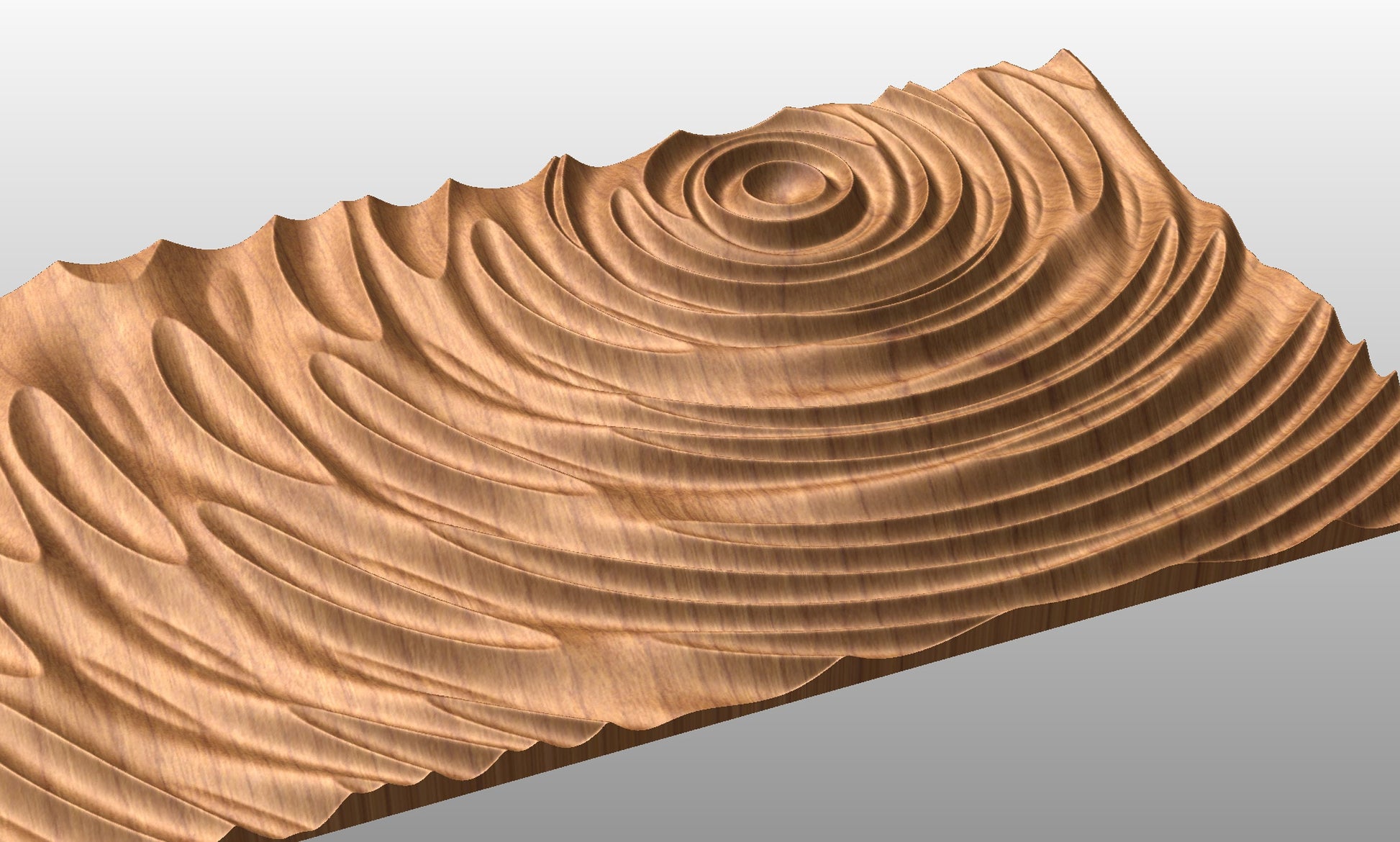 TTWave2 Wavy pattern 3D model for CNC machining with software Vectric Aspire, Cut3D, ArtCAM - Bonitum CNC Model Studio