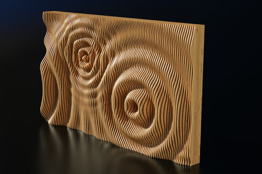 Parametric Wall Art WaveWall50 CNC cutting file - Bonitum CNC Model Studio