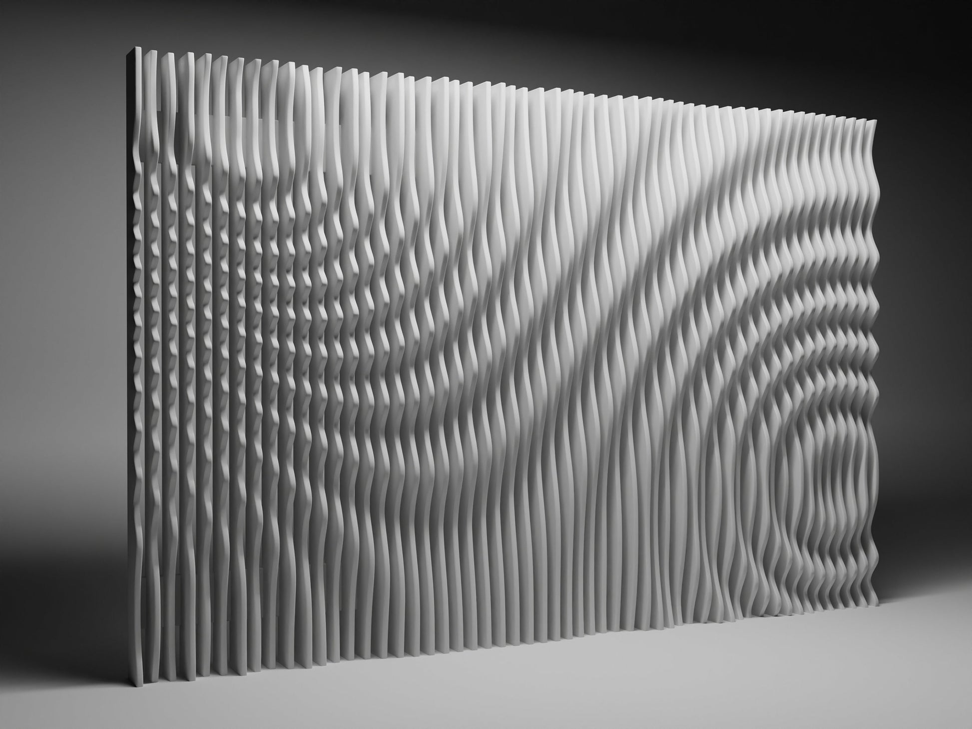 Parametric wallart CNC cutting file "WAVES4787" and 3D relief - Bonitum CNC Model Studio