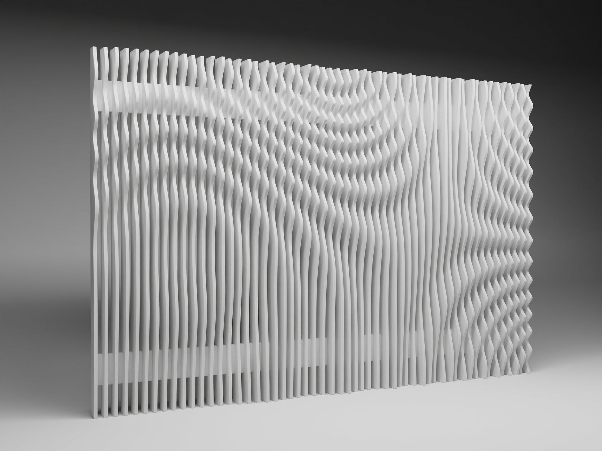 Parametric wallart CNC cutting file "WAVES4819" and 3d relief - Bonitum CNC Model Studio