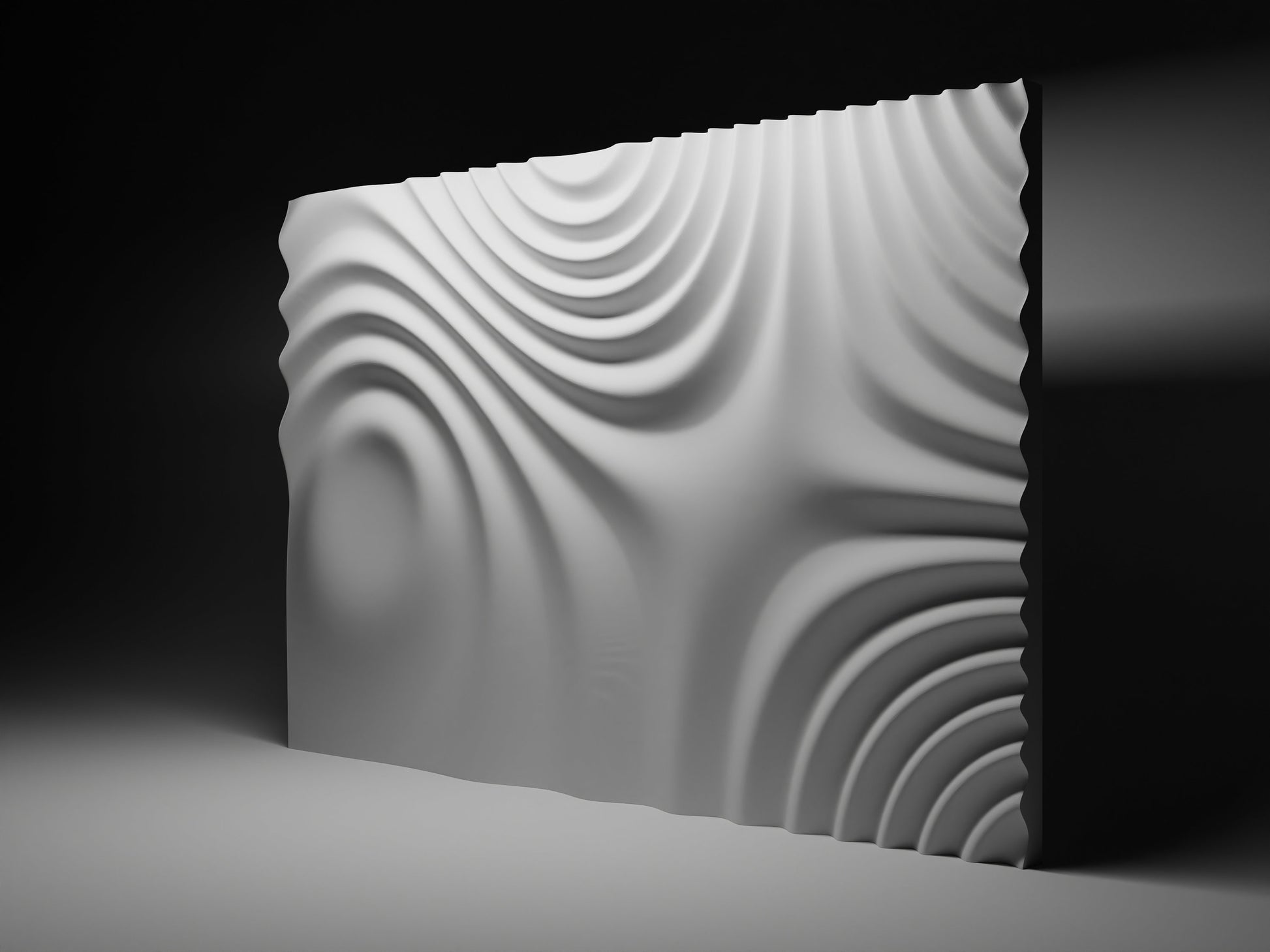 Parametric wallart CNC cutting file "WAVES4819" and 3d relief - Bonitum CNC Model Studio