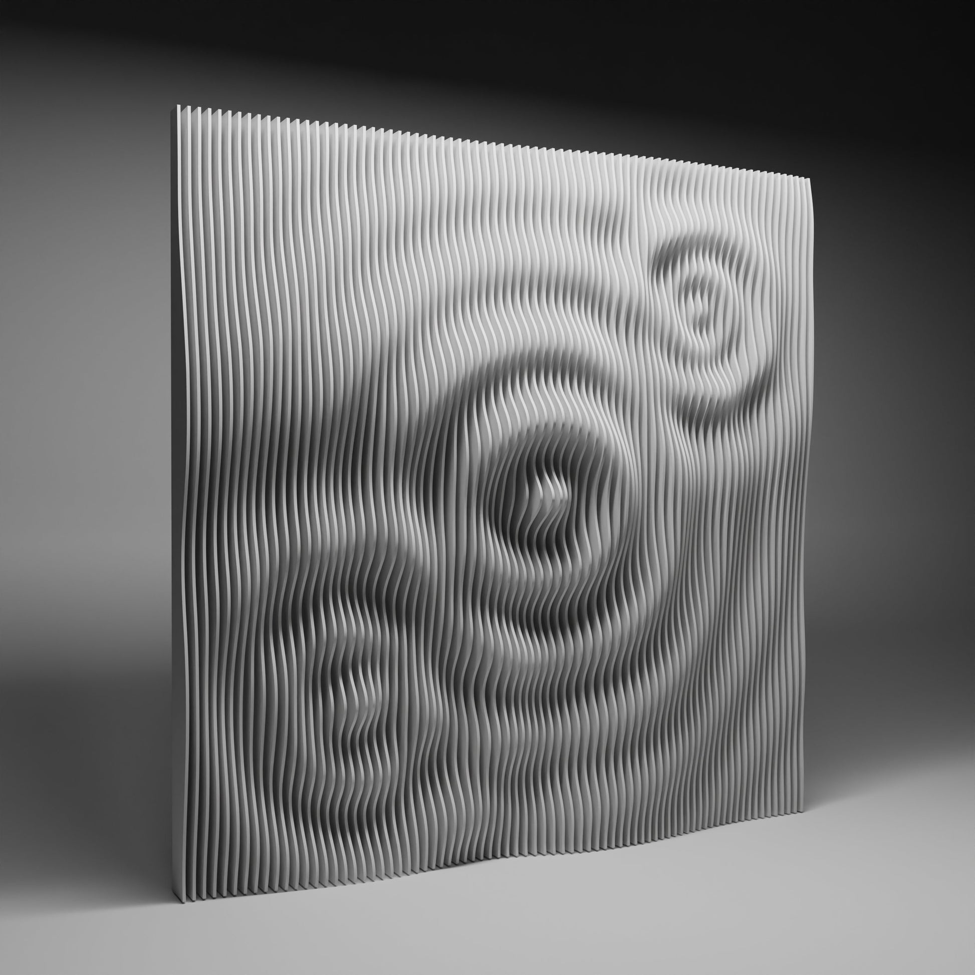 Parametric wallart CNC cutting file "Wave 7-17-6" and 3d relief - Bonitum CNC Model Studio