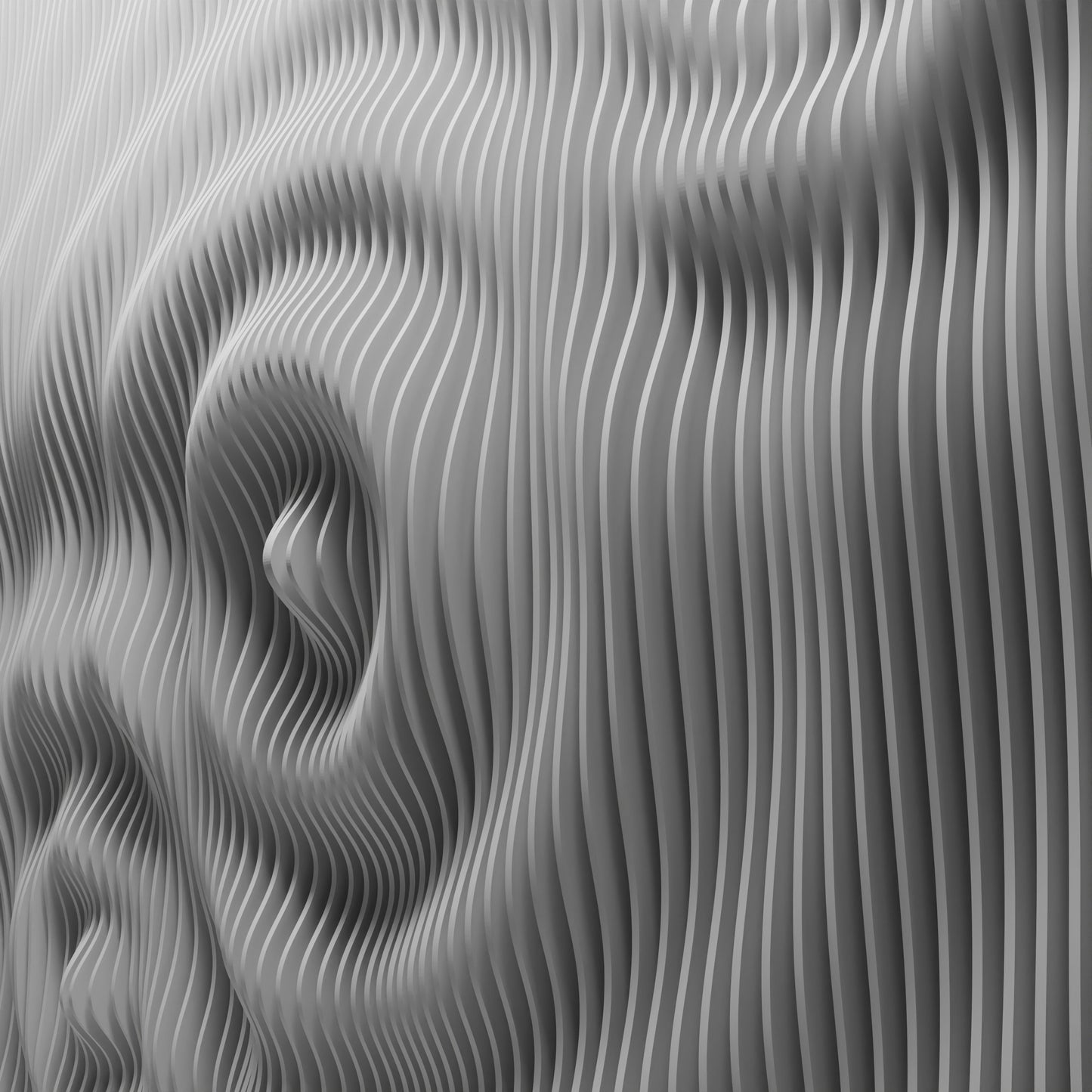 Parametric wallart CNC cutting file "Wave 7-17-6" and 3d relief - Bonitum CNC Model Studio