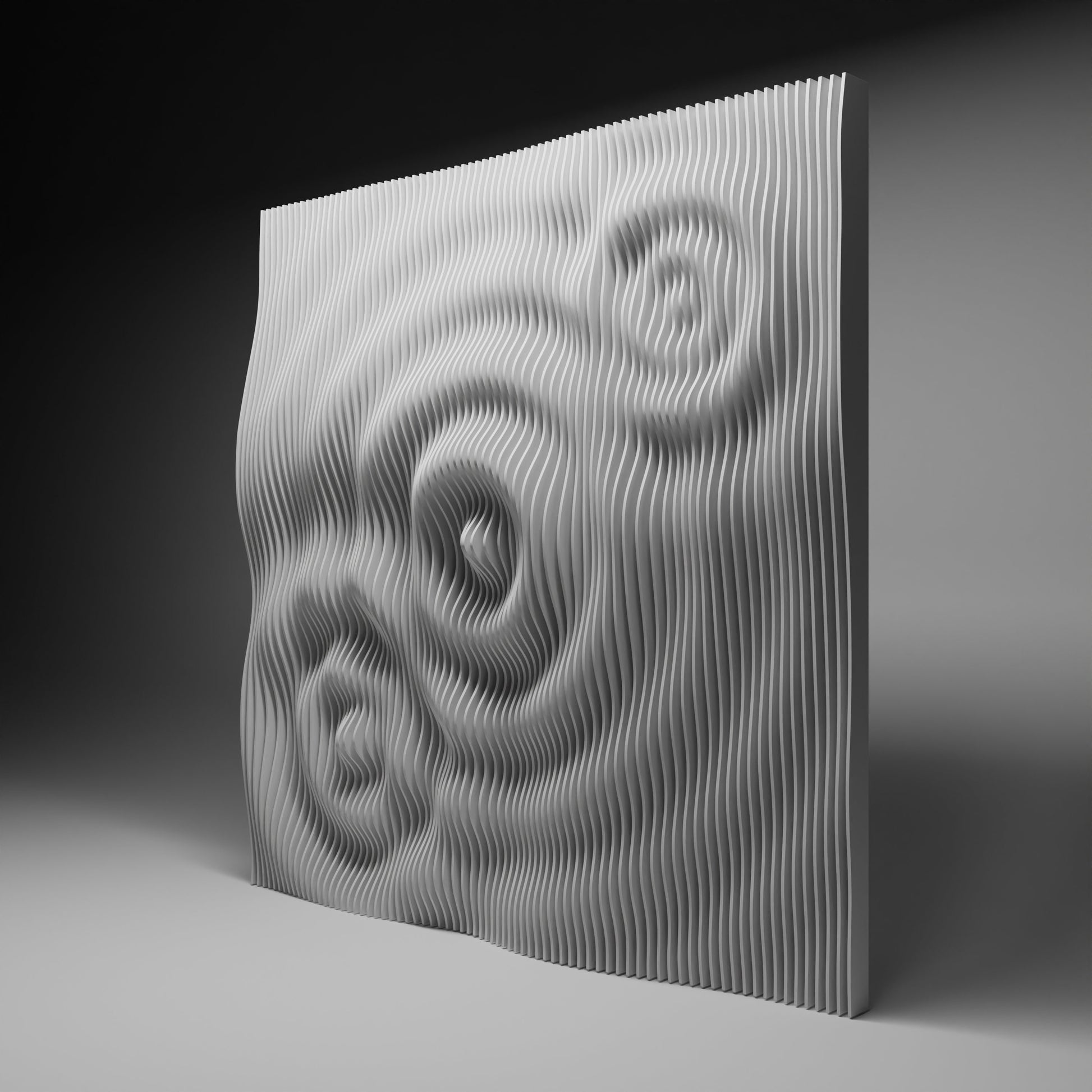 Parametric wallart CNC cutting file "Wave 7-17-6" and 3d relief - Bonitum CNC Model Studio