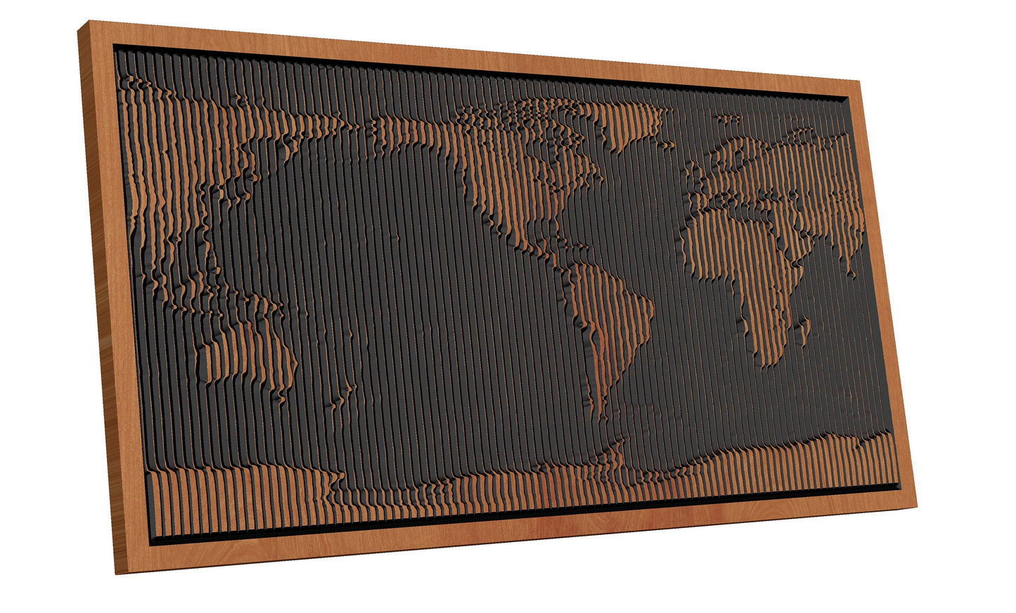 World Map CNC V-Carve vector file for engraving - Bonitum CNC Model Studio