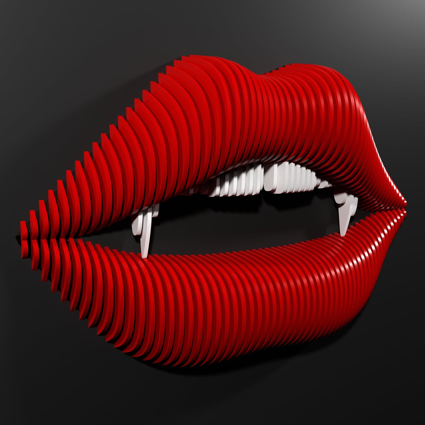 Parametric wall art VAMPIRE LIPS CNC cutting file - Bonitum CNC Model Studio