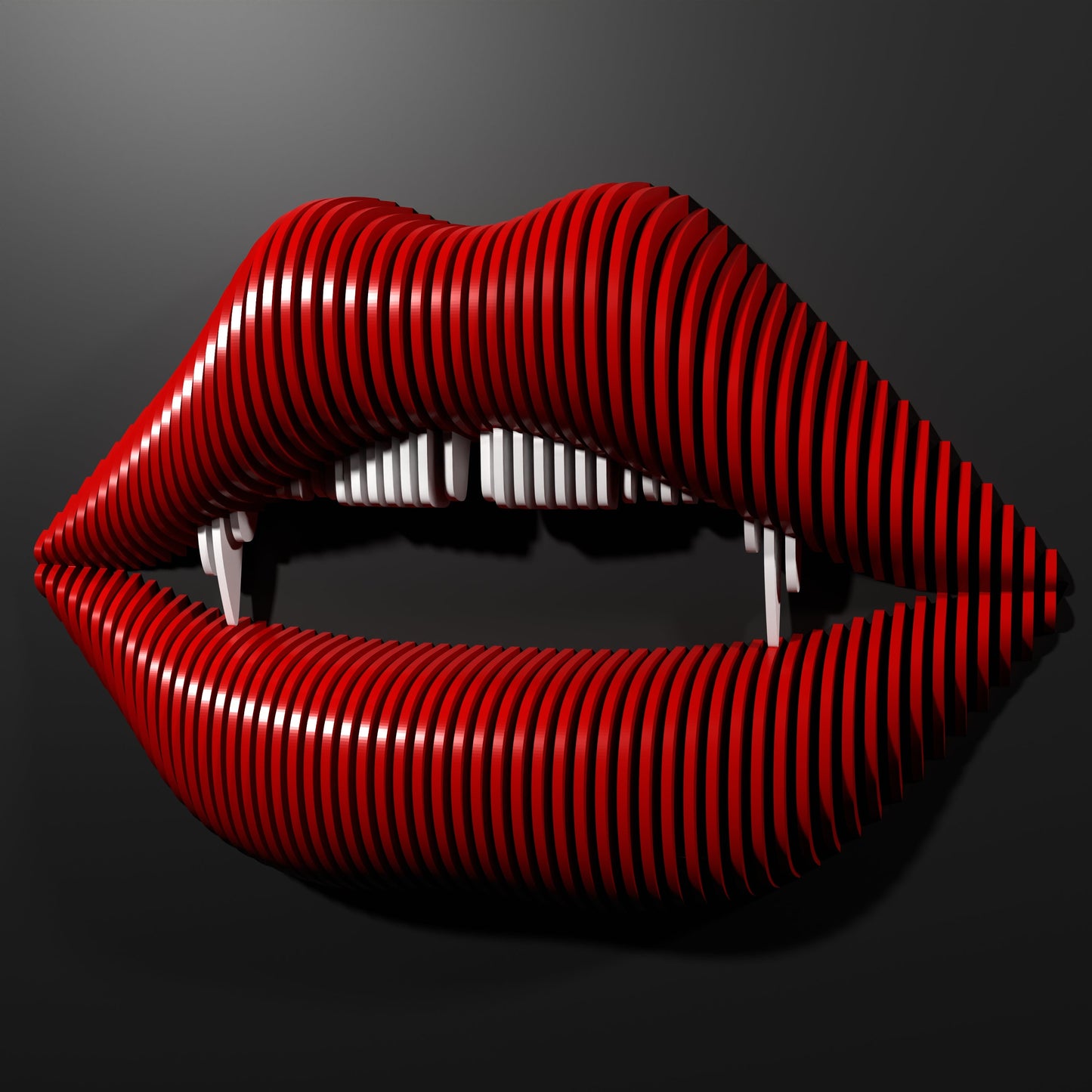 Parametric wall art VAMPIRE LIPS CNC cutting file - Bonitum CNC Model Studio