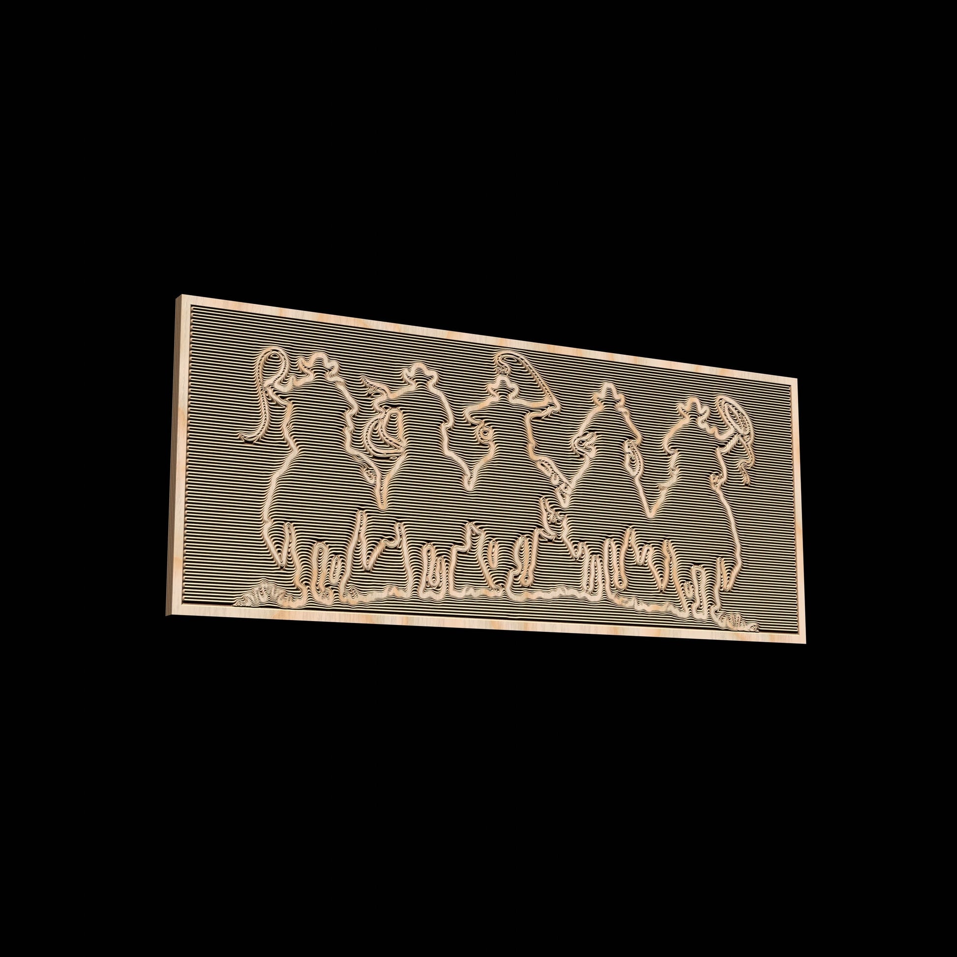 The Vector file for V- bit carving "Cowboys" - Bonitum CNC Model Studio