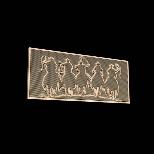 The Vector file for V- bit carving "Cowboys" - Bonitum CNC Model Studio