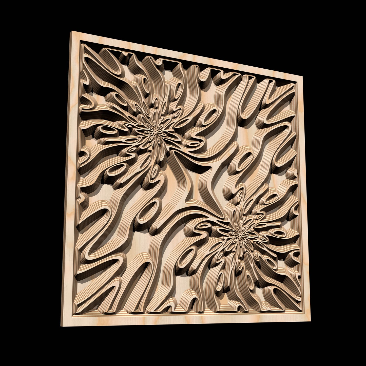 TMGW1 Wavy pattern Vector file for V- bit carving with software Vectric Aspire, Cut3D, ArtCAM - Bonitum CNC Model Studio