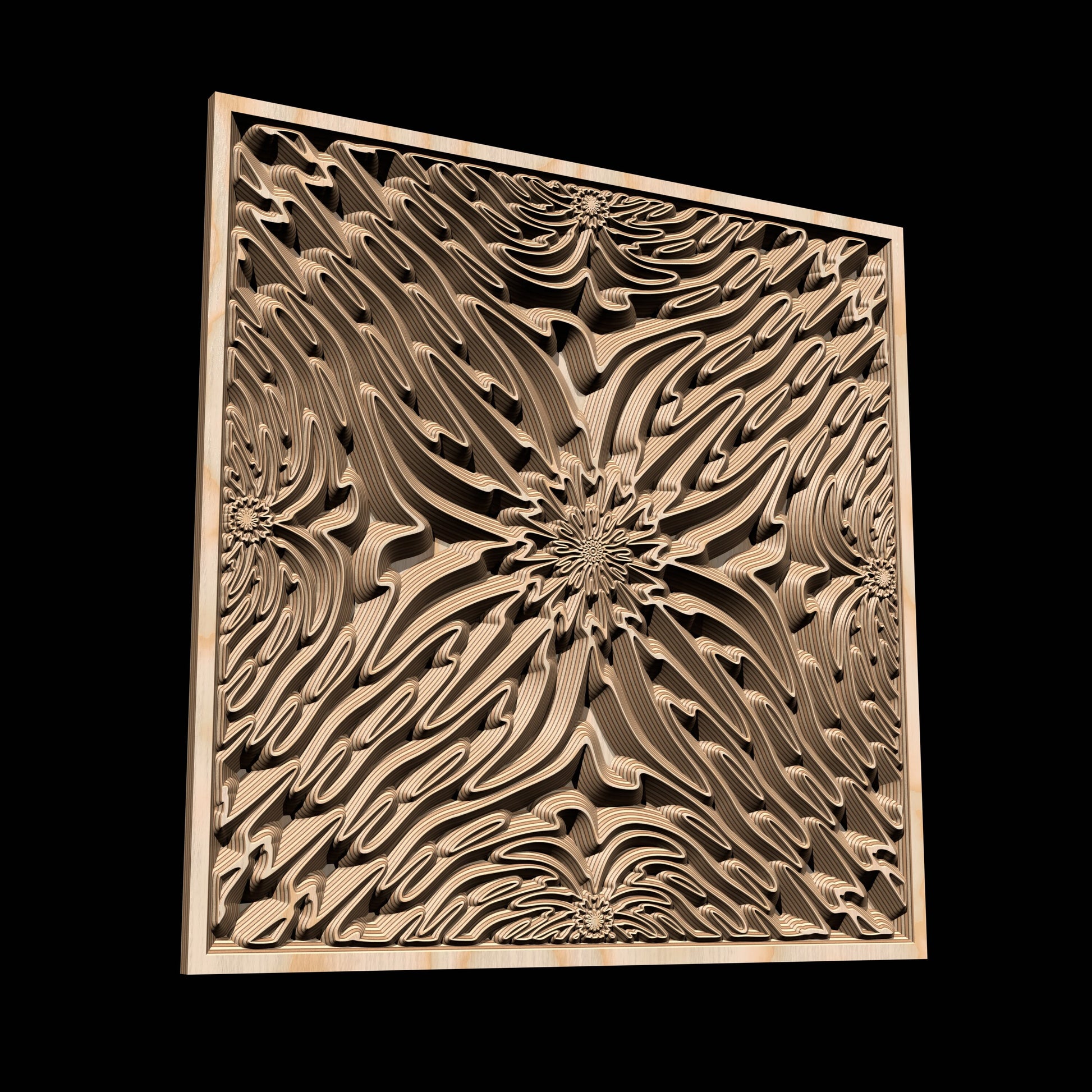 TMGW56 Wavy pattern Vector file for V- bit carving with software Vectric Aspire, Cut3D, ArtCAM - Bonitum CNC Model Studio