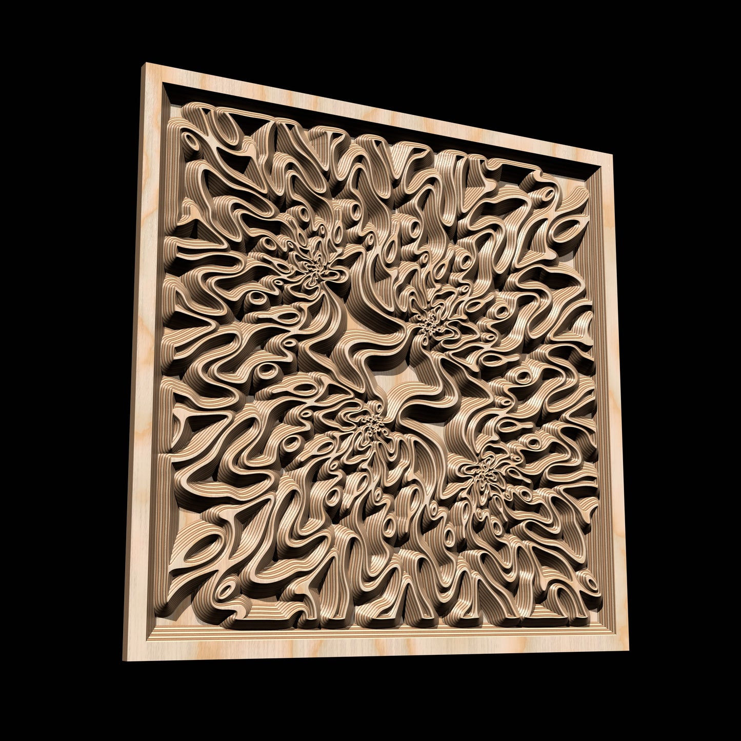 TMGW9 Wavy pattern Vector file for V- bit carving with software Vectric Aspire, Cut3D, ArtCAM - Bonitum CNC Model Studio