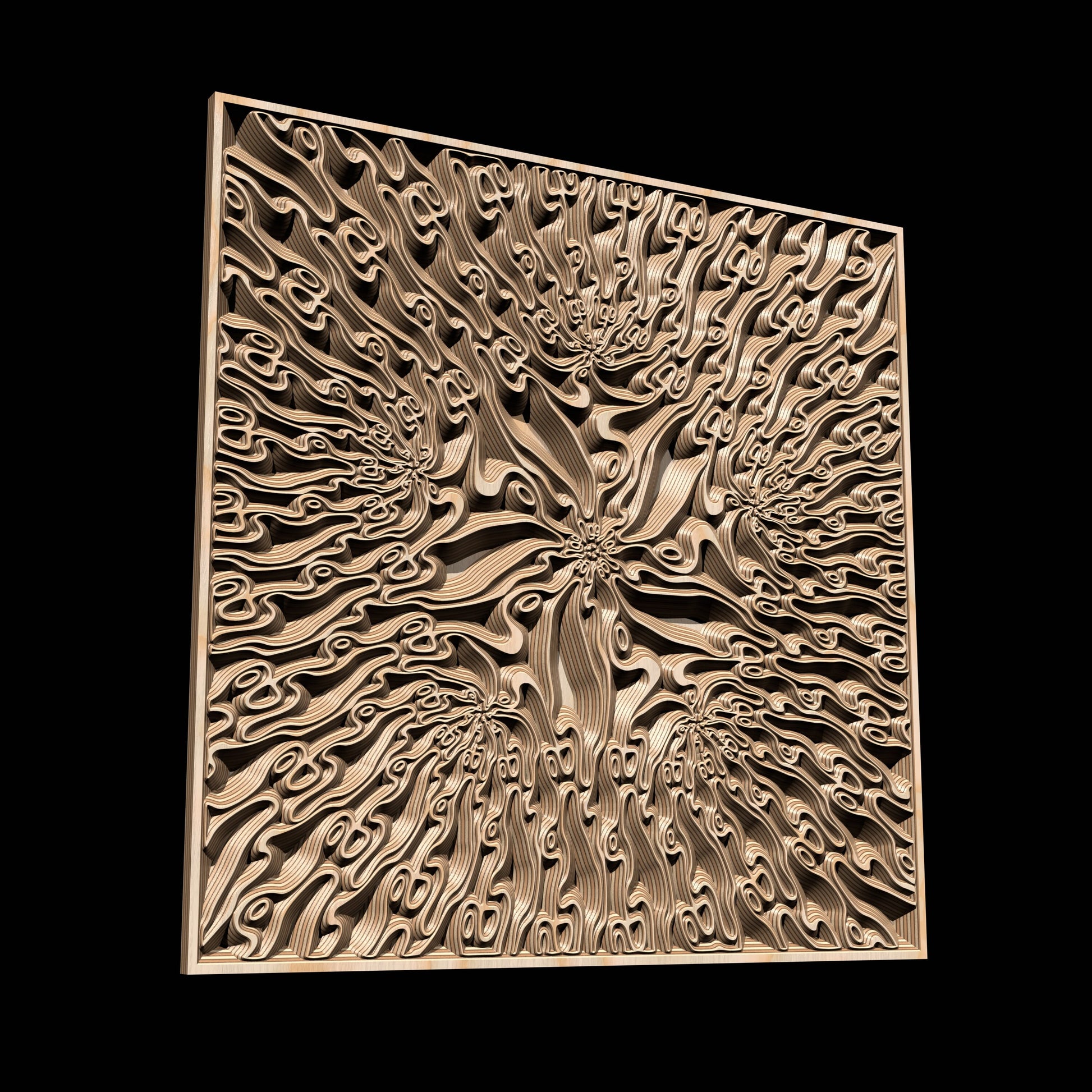 TMGW18 Wavy pattern Vector file for V- bit carving with software Vectric Aspire, Cut3D, ArtCAM - Bonitum CNC Model Studio