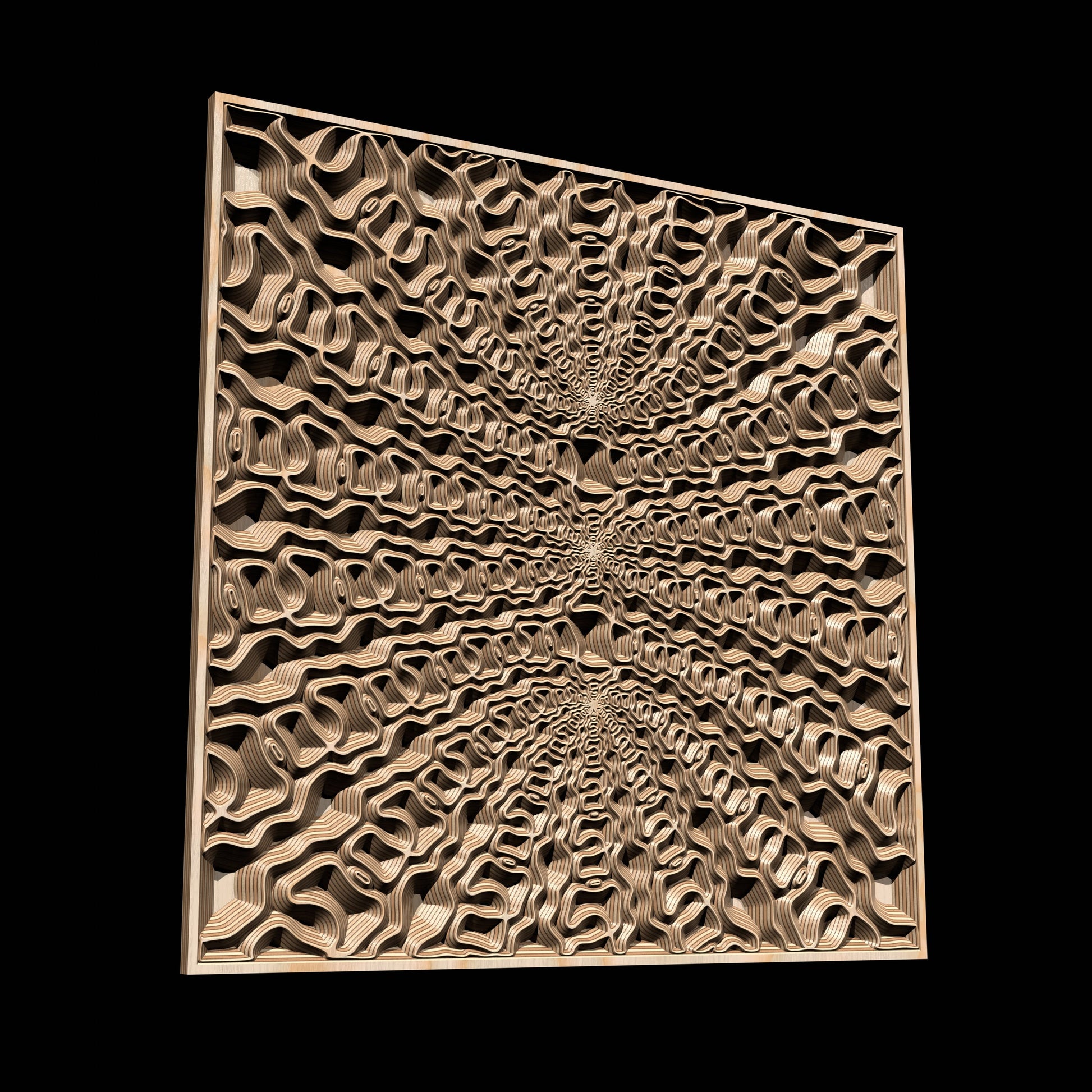 TMGW41 Wavy pattern Vector file for V- bit carving with software Vectric Aspire, Cut3D, ArtCAM - Bonitum CNC Model Studio