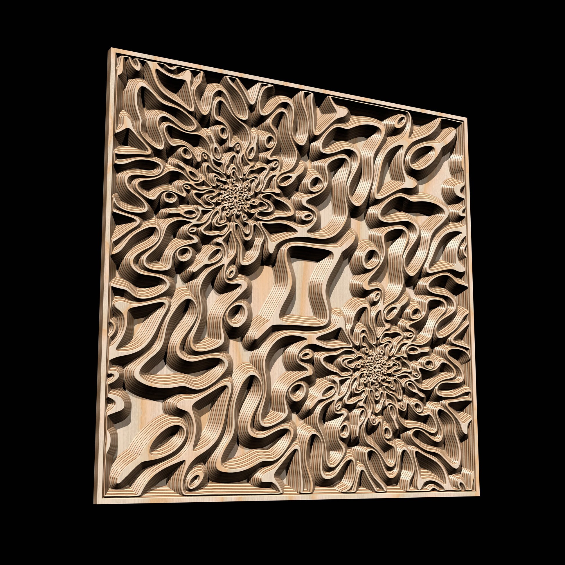 TMGW2 Wavy pattern Vector file for V- bit carving with software Vectric Aspire, Cut3D, ArtCAM - Bonitum CNC Model Studio