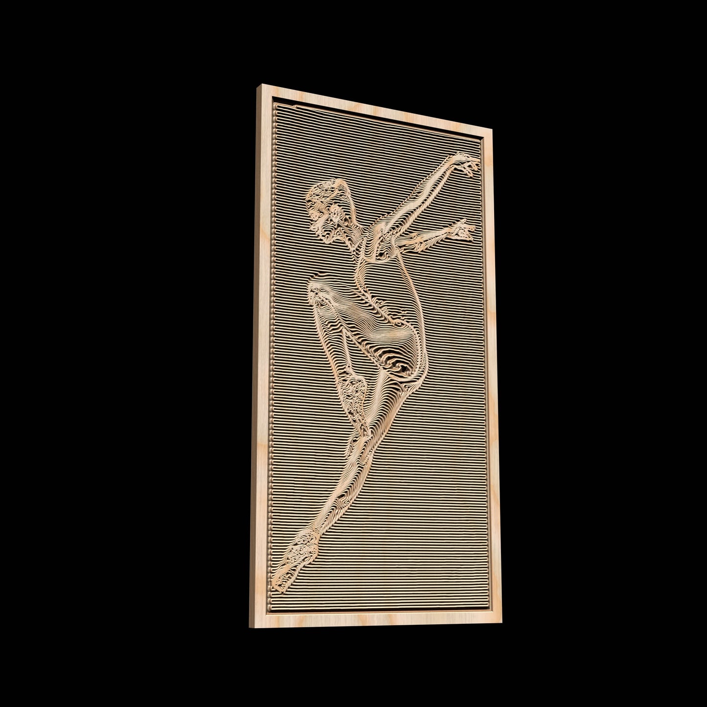 The Vector file for V- bit carving "Ballet Dancer V5" - Bonitum CNC Model Studio