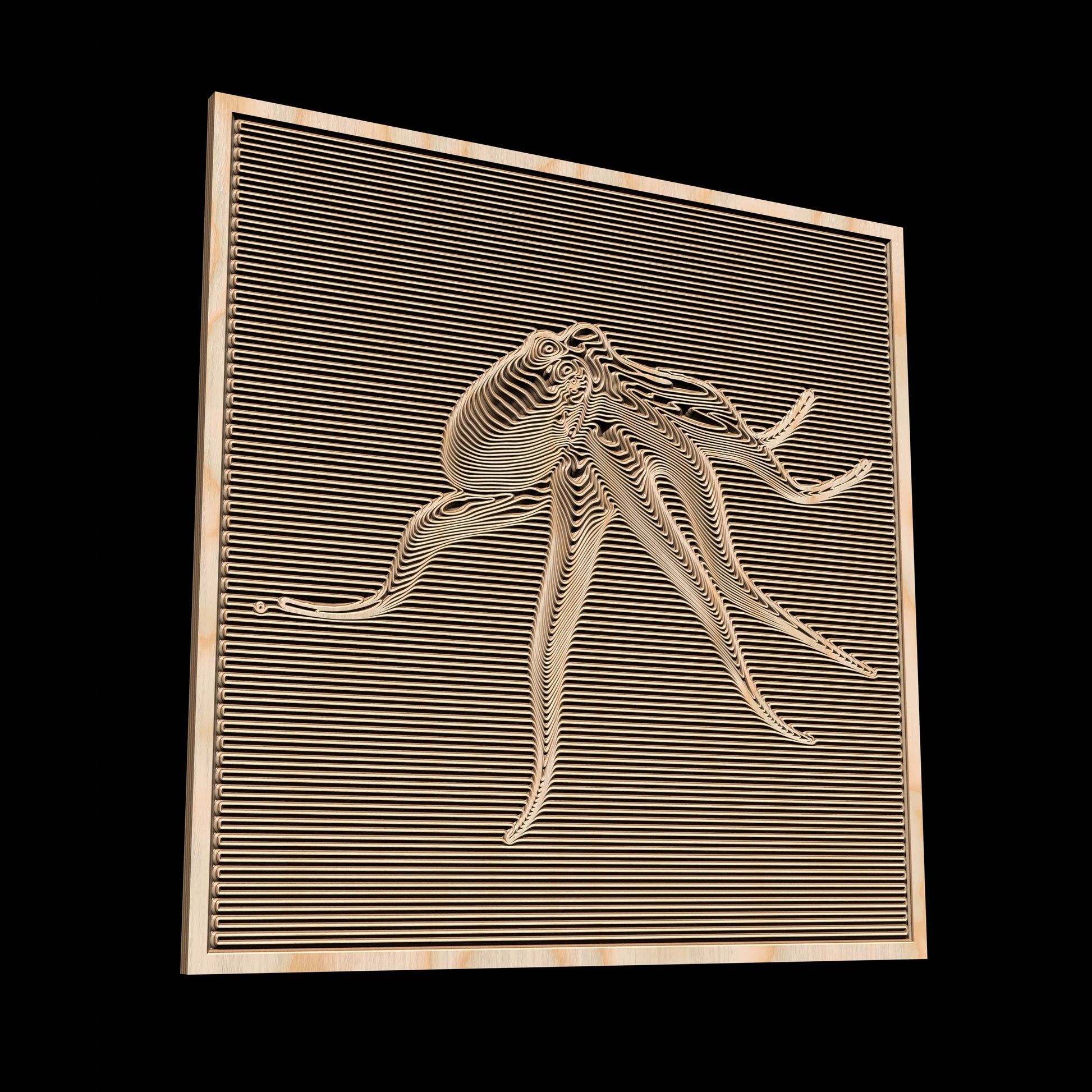 The Vector file for V- bit carving "Octopus" - Bonitum CNC Model Studio