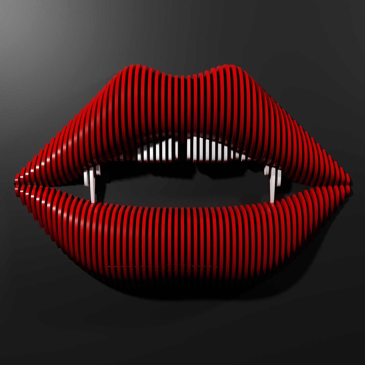 Parametric wall art VAMPIRE LIPS CNC cutting file - Bonitum CNC Model Studio