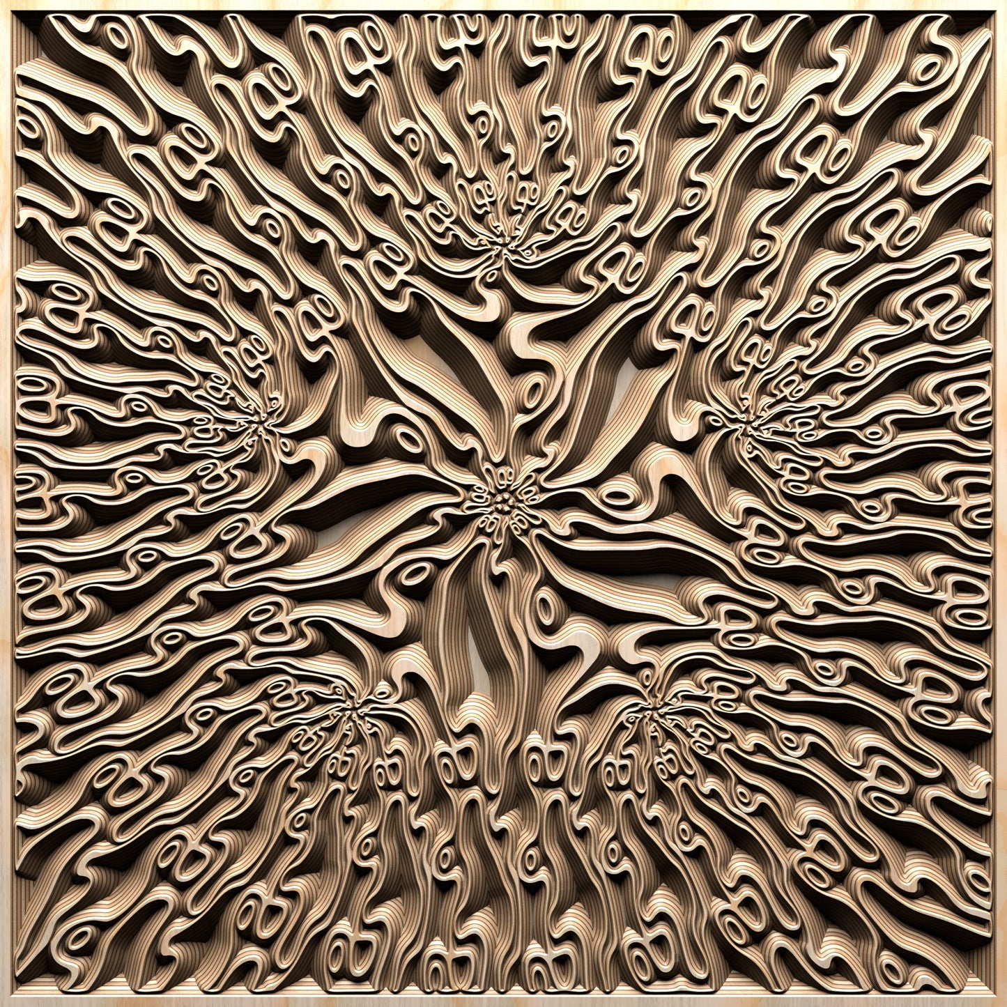 TMGW18 Wavy pattern Vector file for V- bit carving with software Vectric Aspire, Cut3D, ArtCAM - Bonitum CNC Model Studio