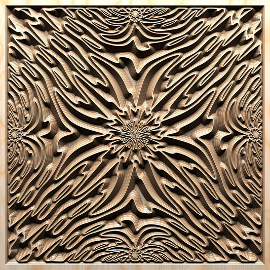 TMGW56 Wavy pattern Vector file for V- bit carving with software Vectric Aspire, Cut3D, ArtCAM - Bonitum CNC Model Studio