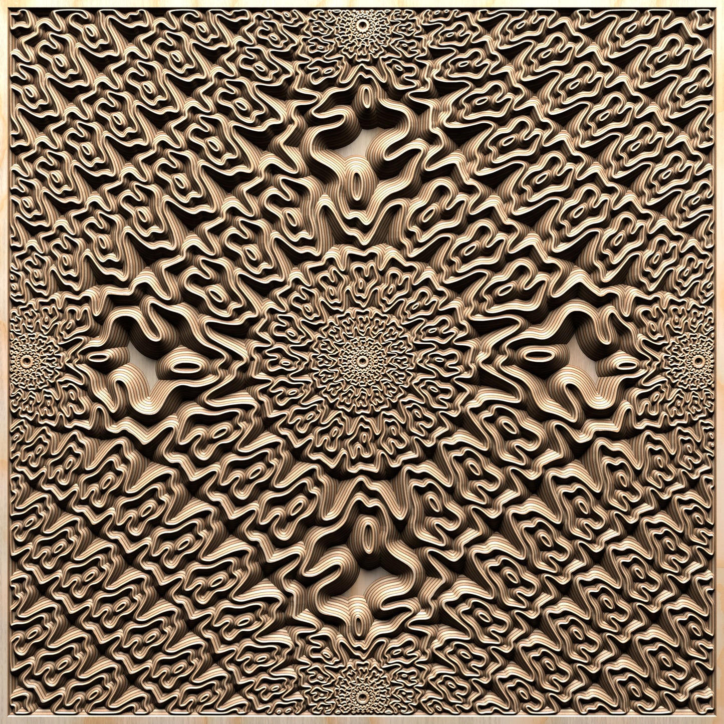 TMGW61 Wavy pattern Vector file for V- bit carving with software Vectric Aspire, Cut3D, ArtCAM - Bonitum CNC Model Studio