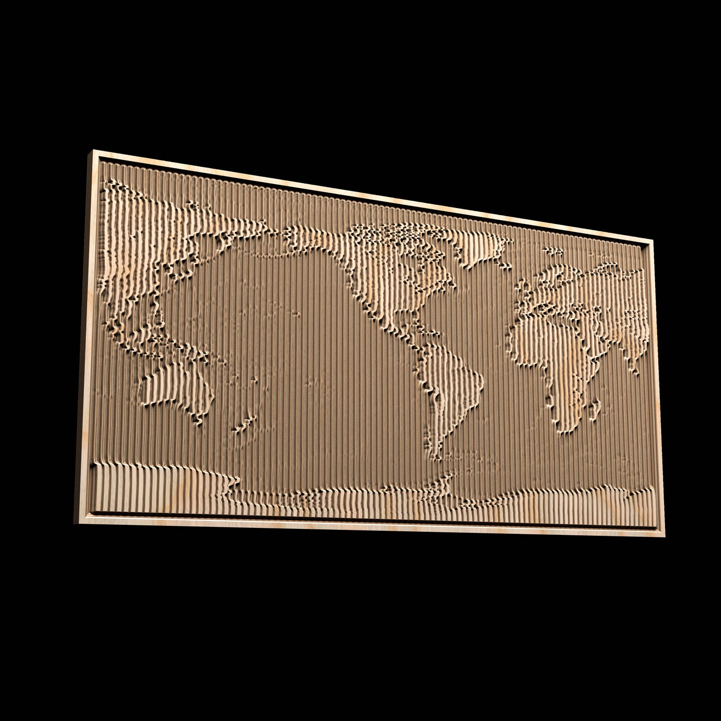 World Map CNC V-Carve vector file for engraving - Bonitum CNC Model Studio